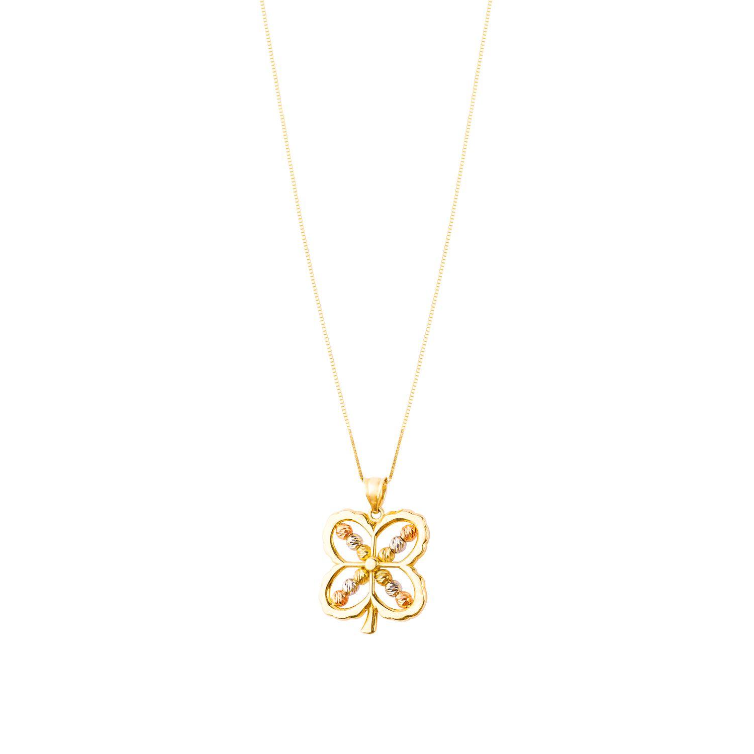 Colgante de Oro 18kt Cuatro Petalos Flor-2