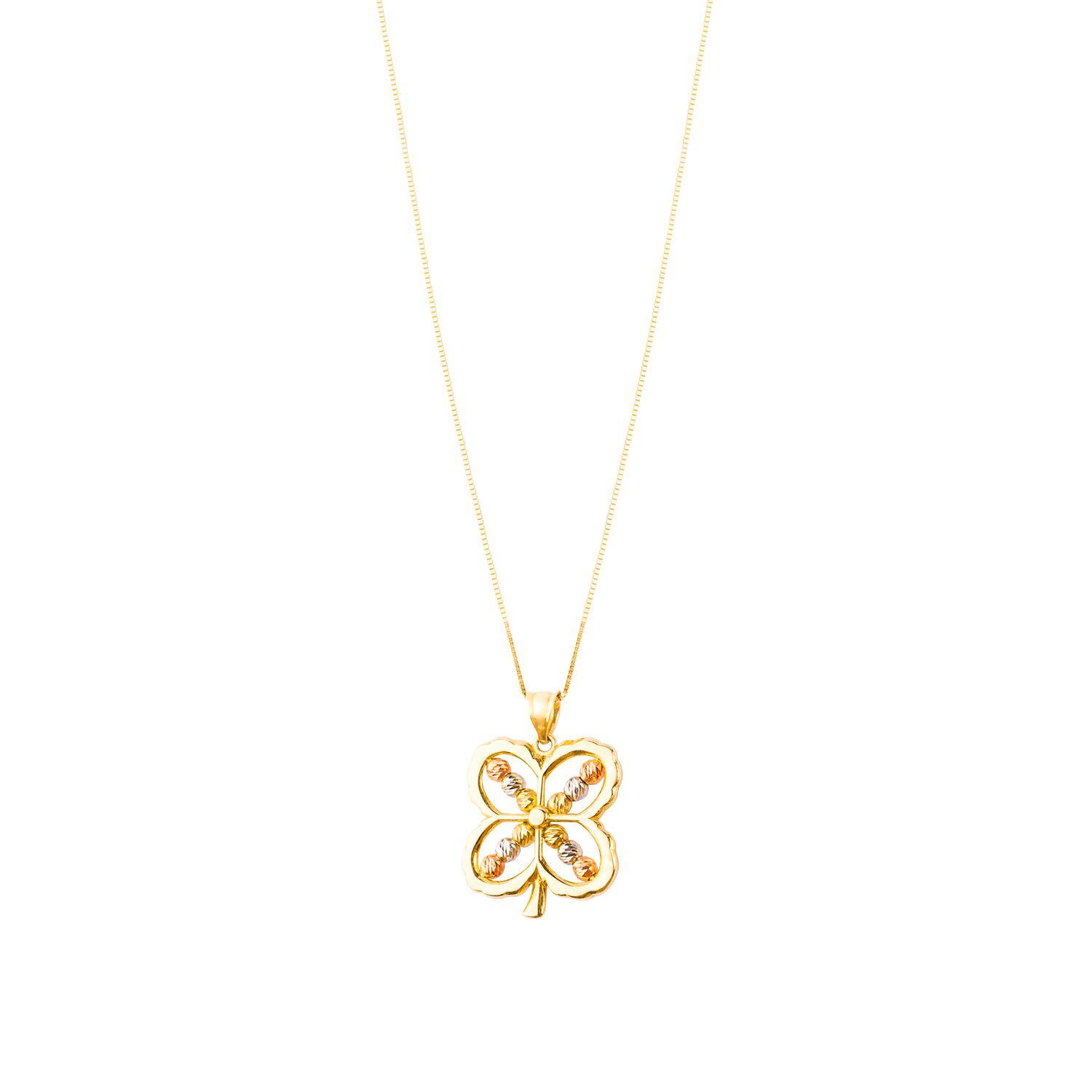 Colgante de Oro 18kt Cuatro Petalos Flor-2