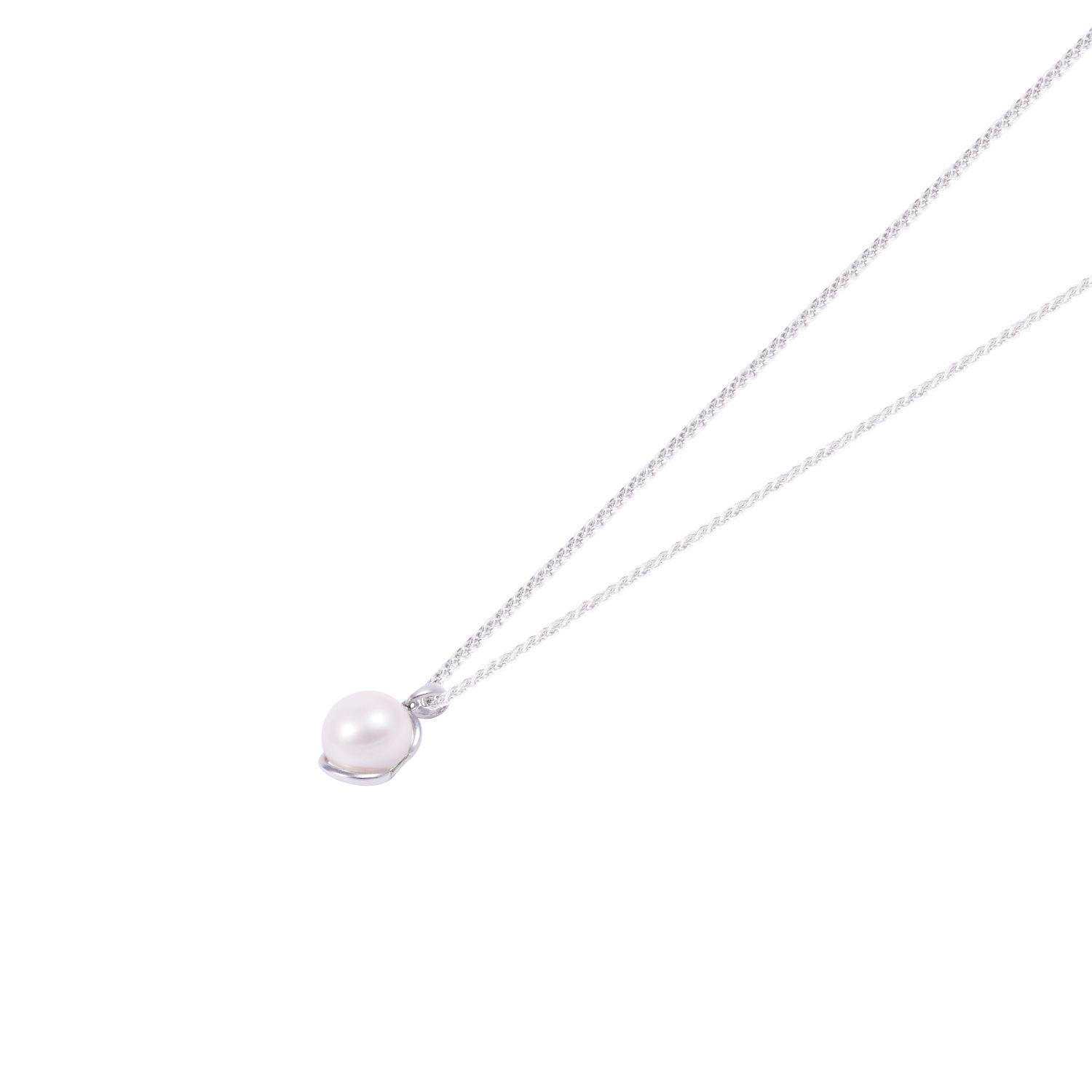 Colgante Oro Blanco 18kt Perla Cultivada 8 - 8,5 mm-2