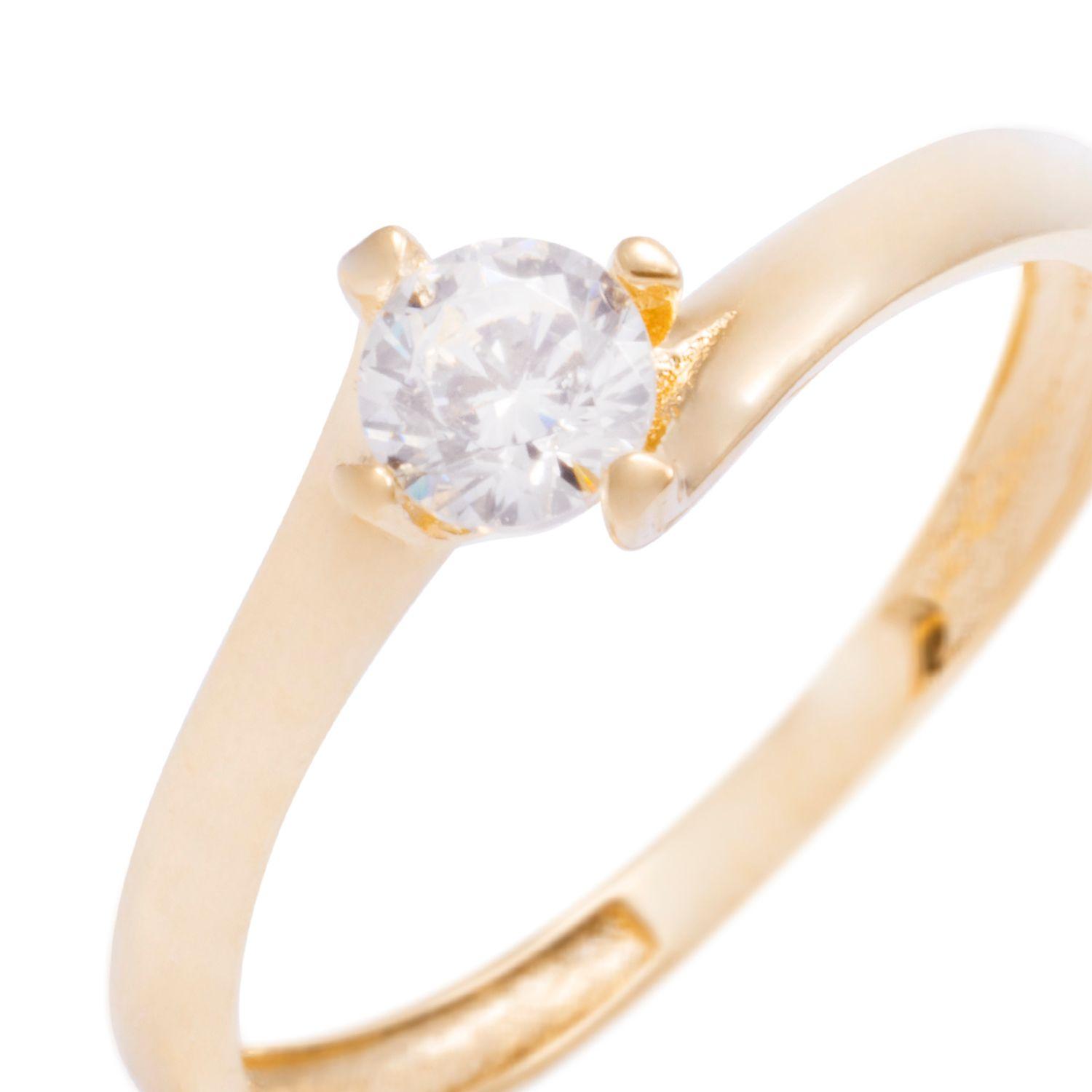 Anillo Compromiso de Oro de 18kt Solitario grifa ondeada-1