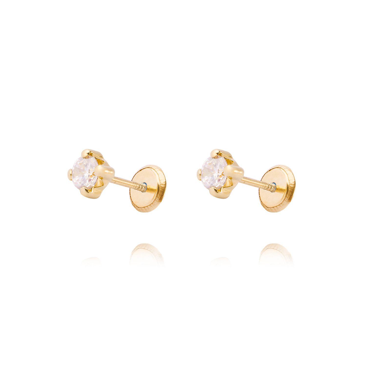 Aros de Oro 9kt Circonita Pequeño 4 Grifas-1