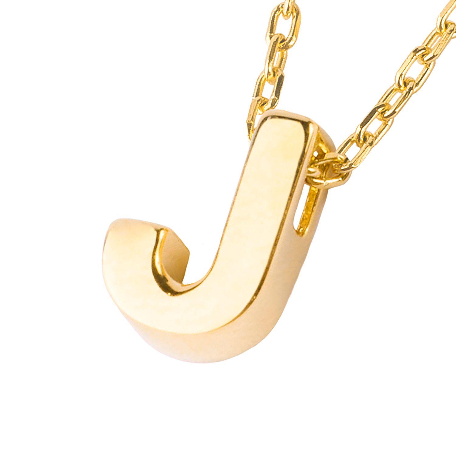 Collar de Oro 18kt Letra  J-1
