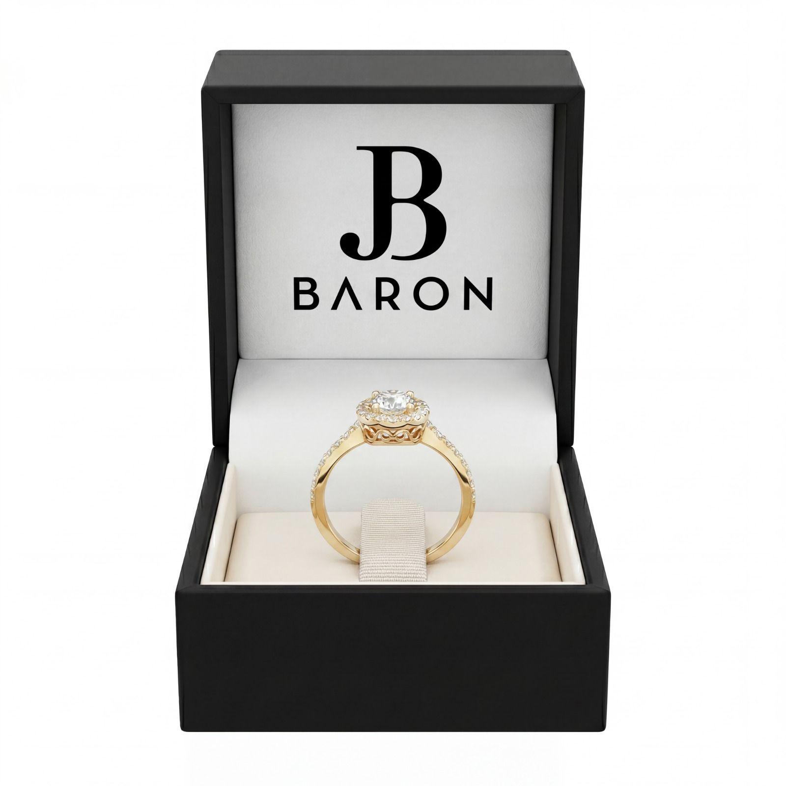 Anillo Oro Amarillo 18kt Diamantes 64 Pts Halo Central-2