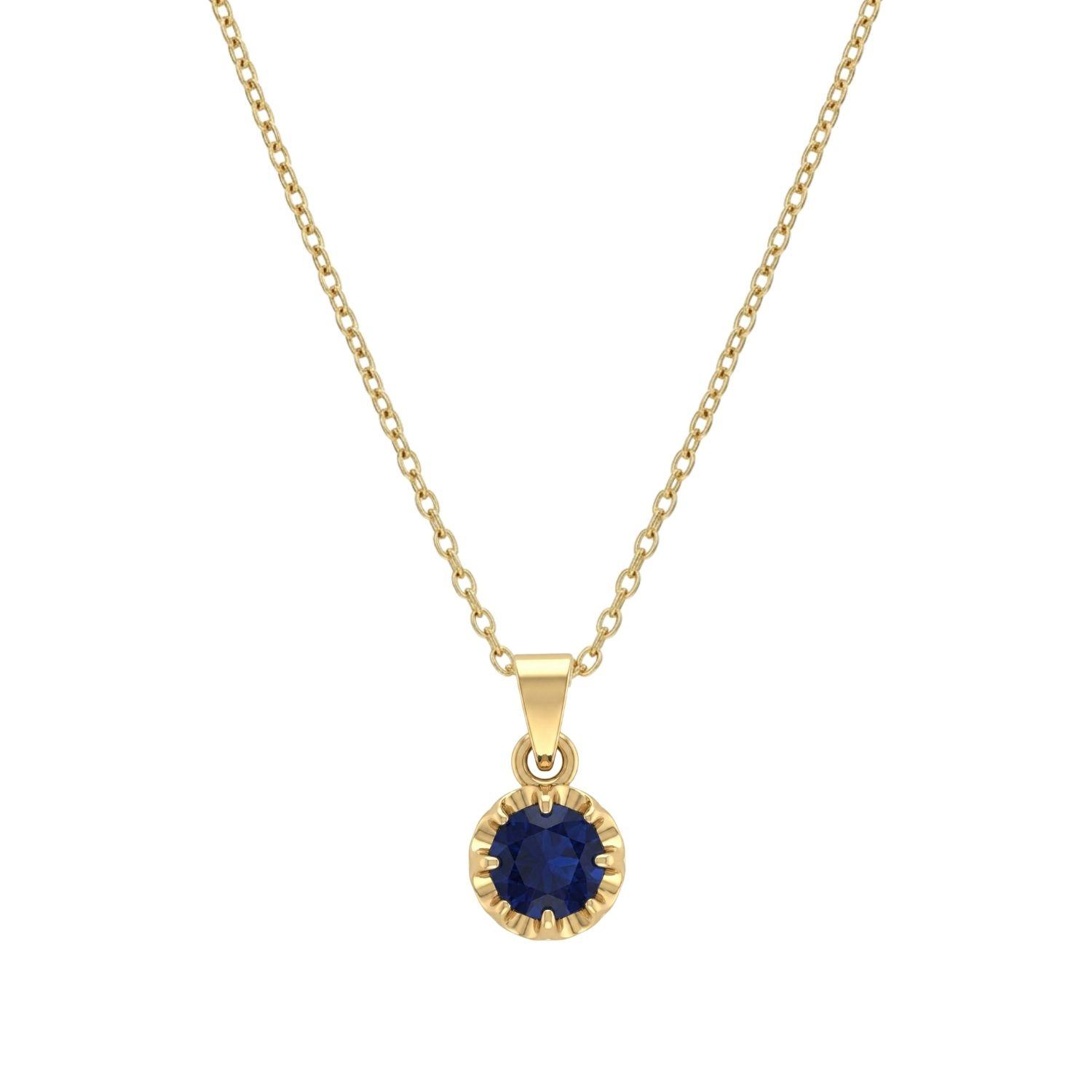Colgante Oro Miel 18kt Sol con Garras de Zafiro 5mm-2