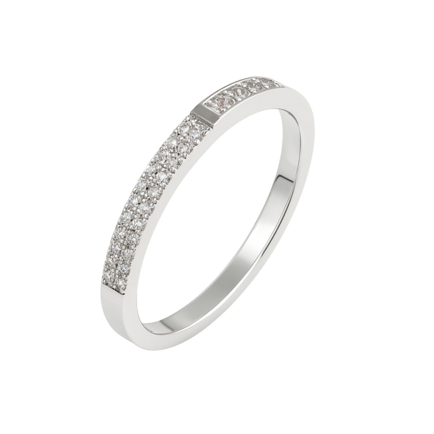 Anillo de Plata Esterlina 925 Princesa 1/2 Cintillo con Circonita-0
