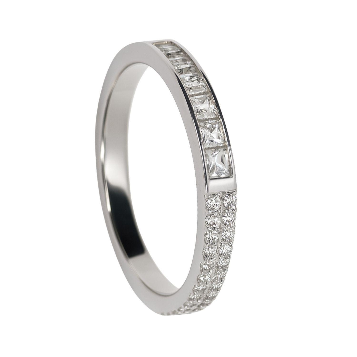 Anillo de Plata Esterlina 925 Princesa 1/2 Cintillo con Circonita-2