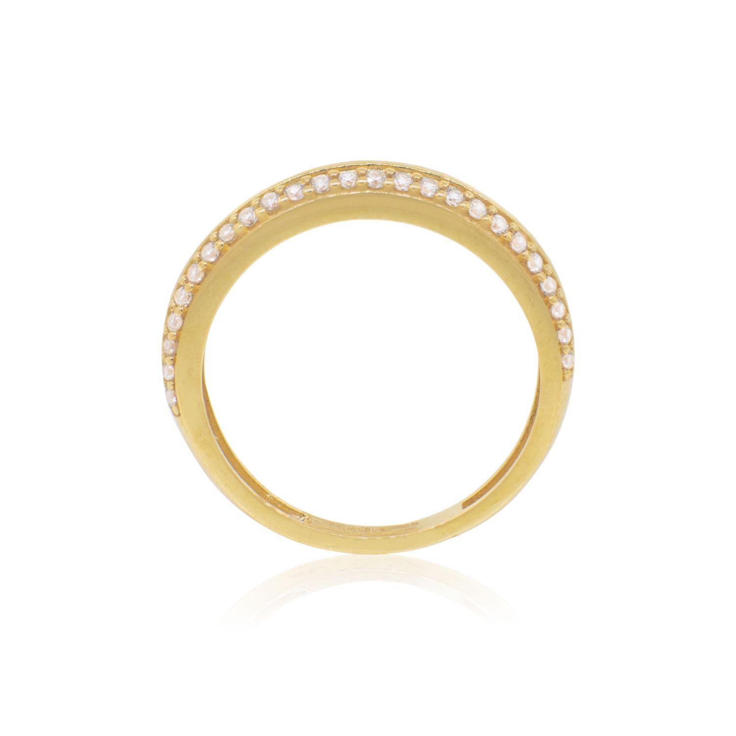 Anillo Compromiso de Oro 18Kt Circones Medio Doble riel-1