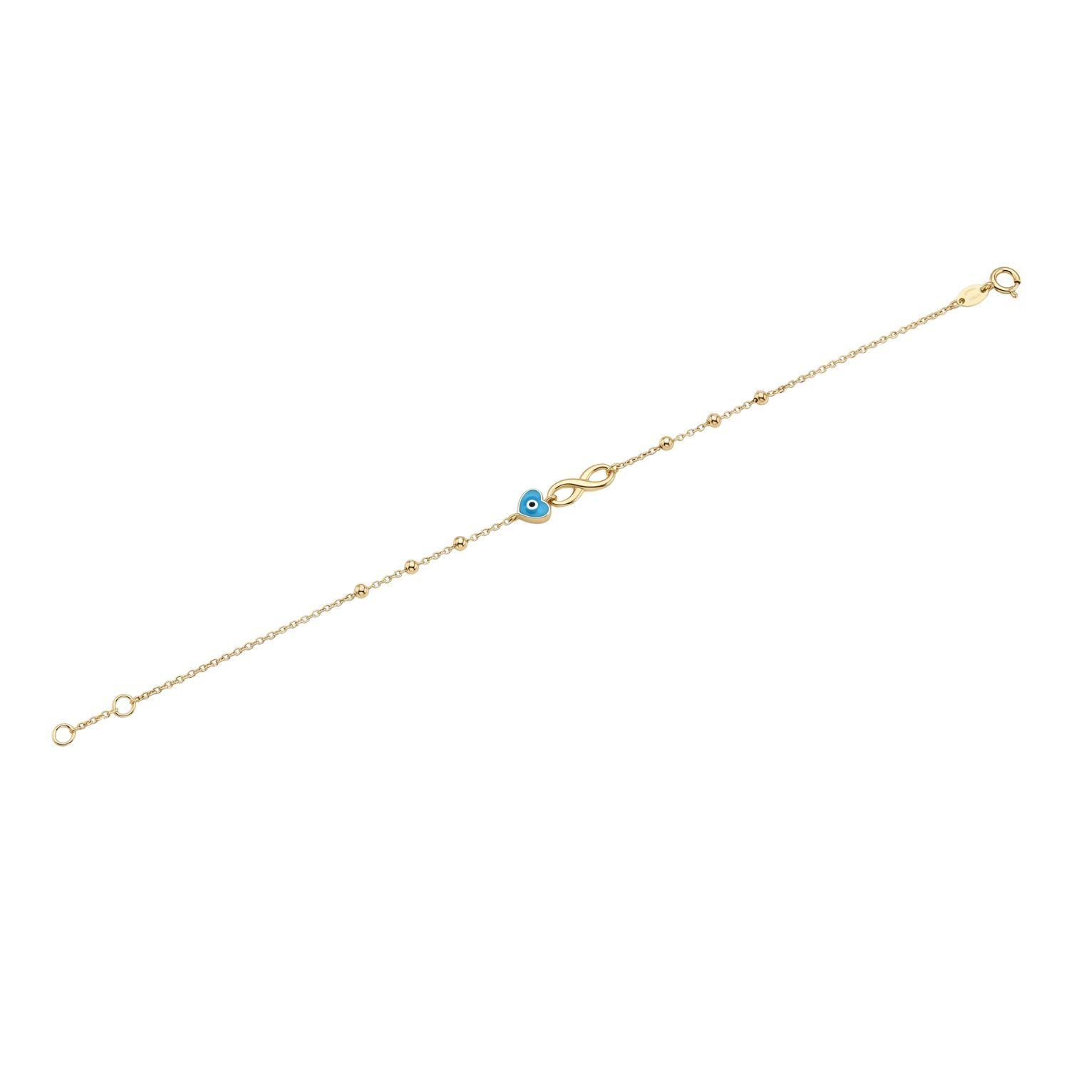 Pulsera de Oro 18Kt  Infinito mas Ojo Turco-1