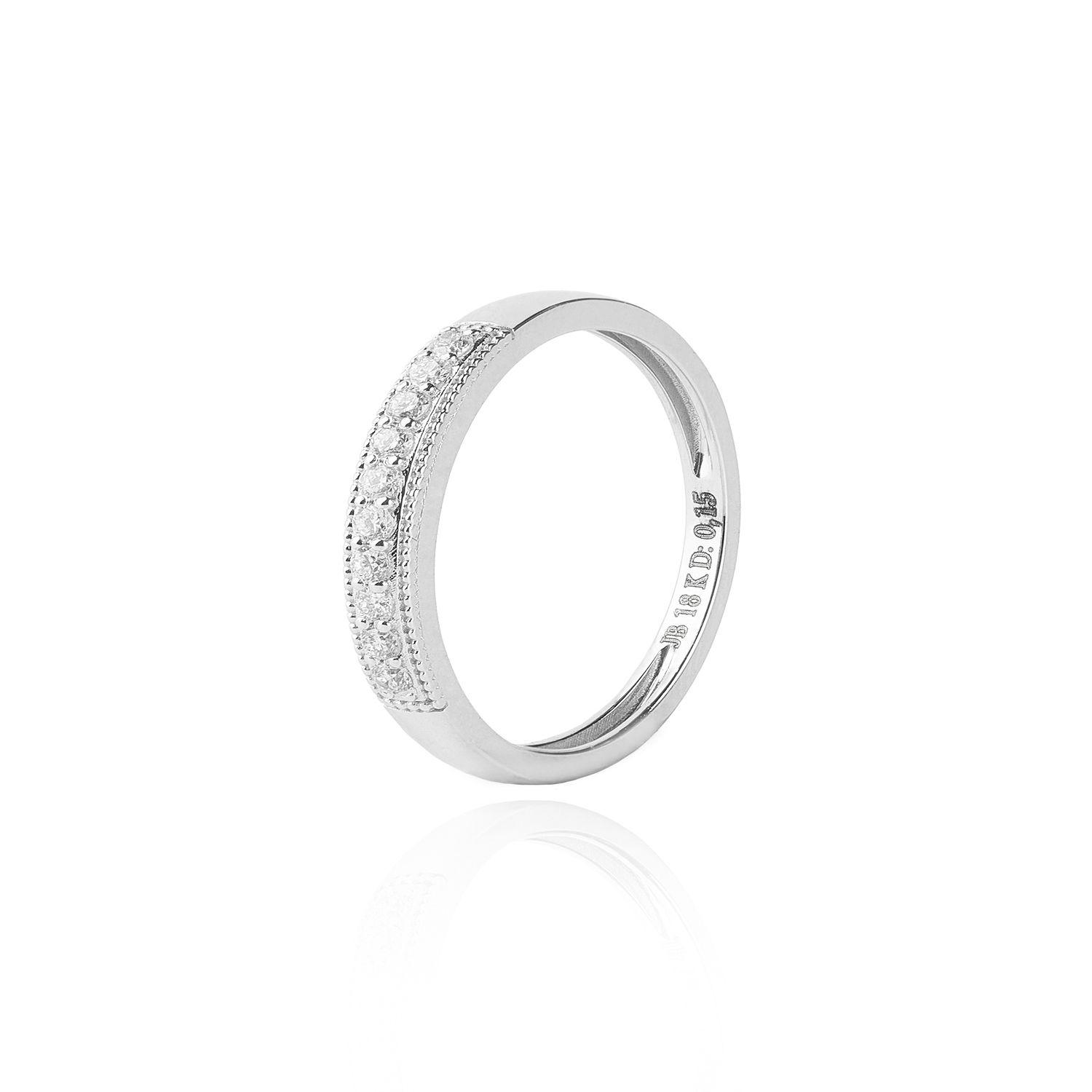 Anillo Oro Blanco 18kt Diamantes de 15pts-0