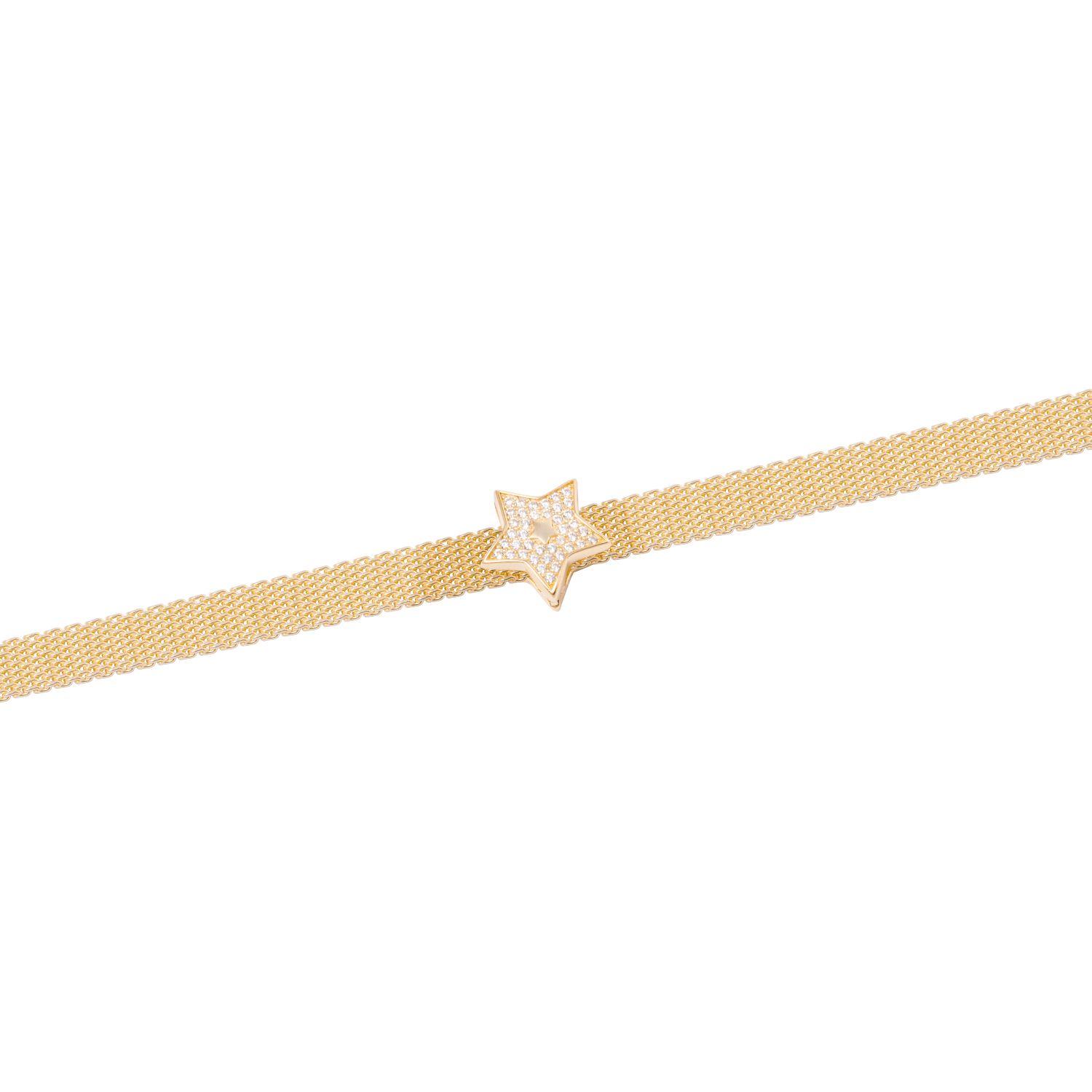 Dije de Plata broche Estrella con Circonita Revestido en Oro 18kt-2
