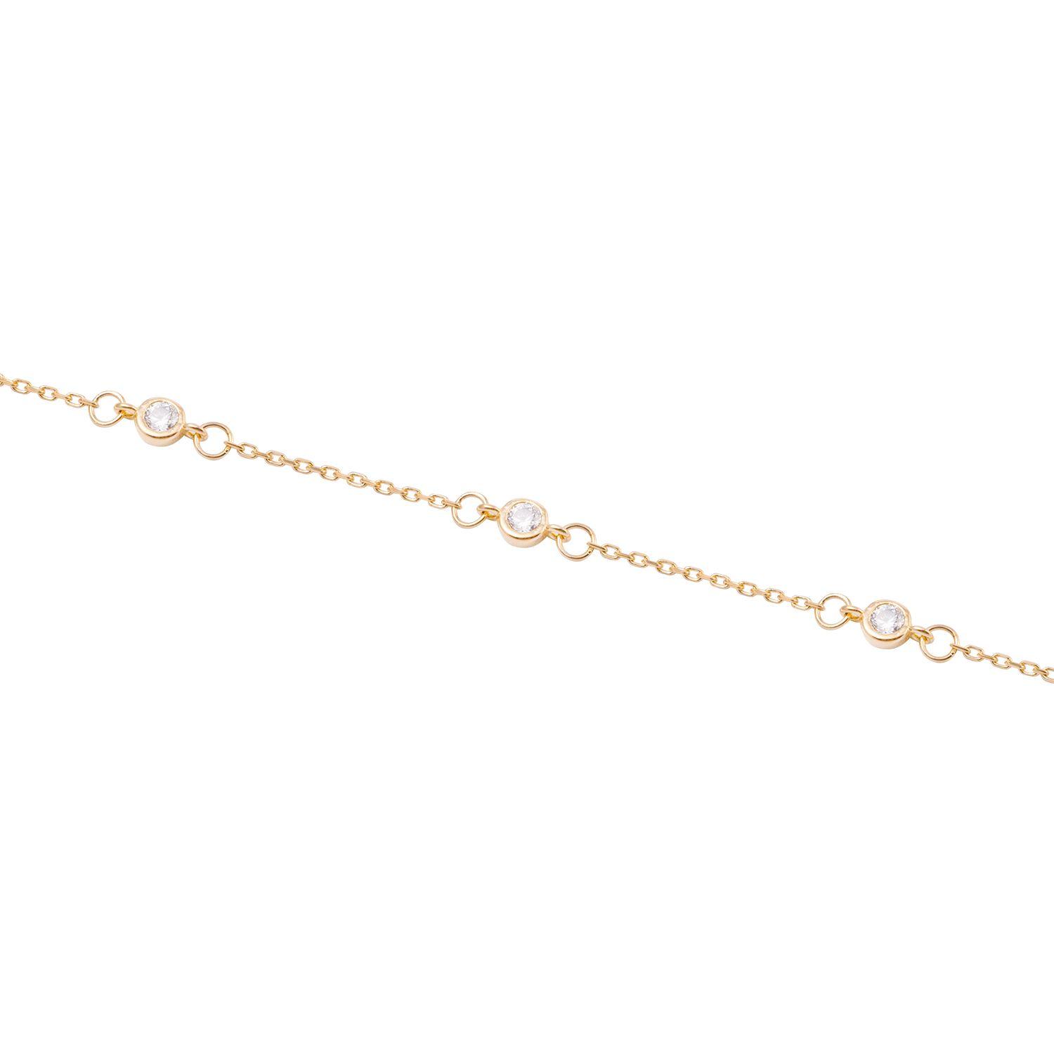 Pulsera de Oro 18kt Tres Circonita-2