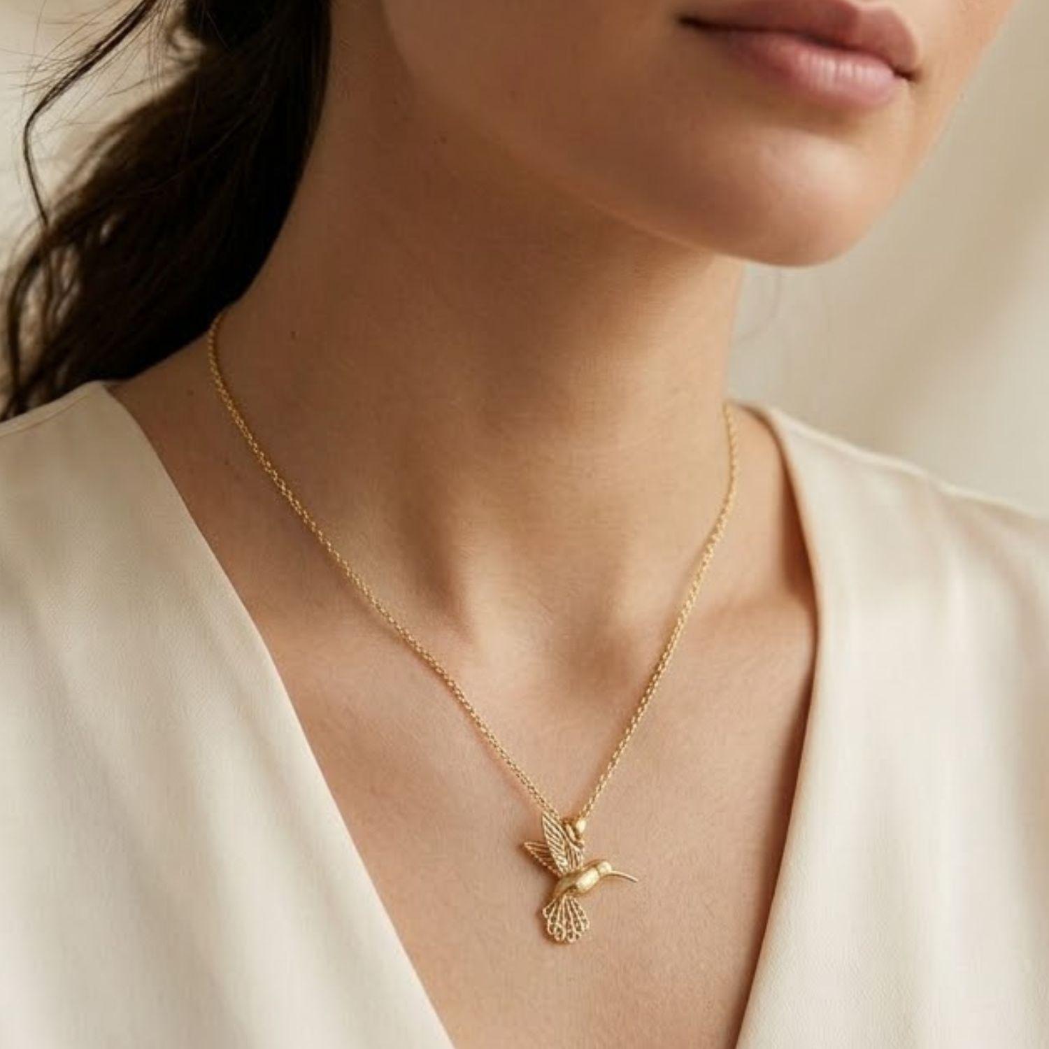 Colgante  Oro 18kt Colibrí-3