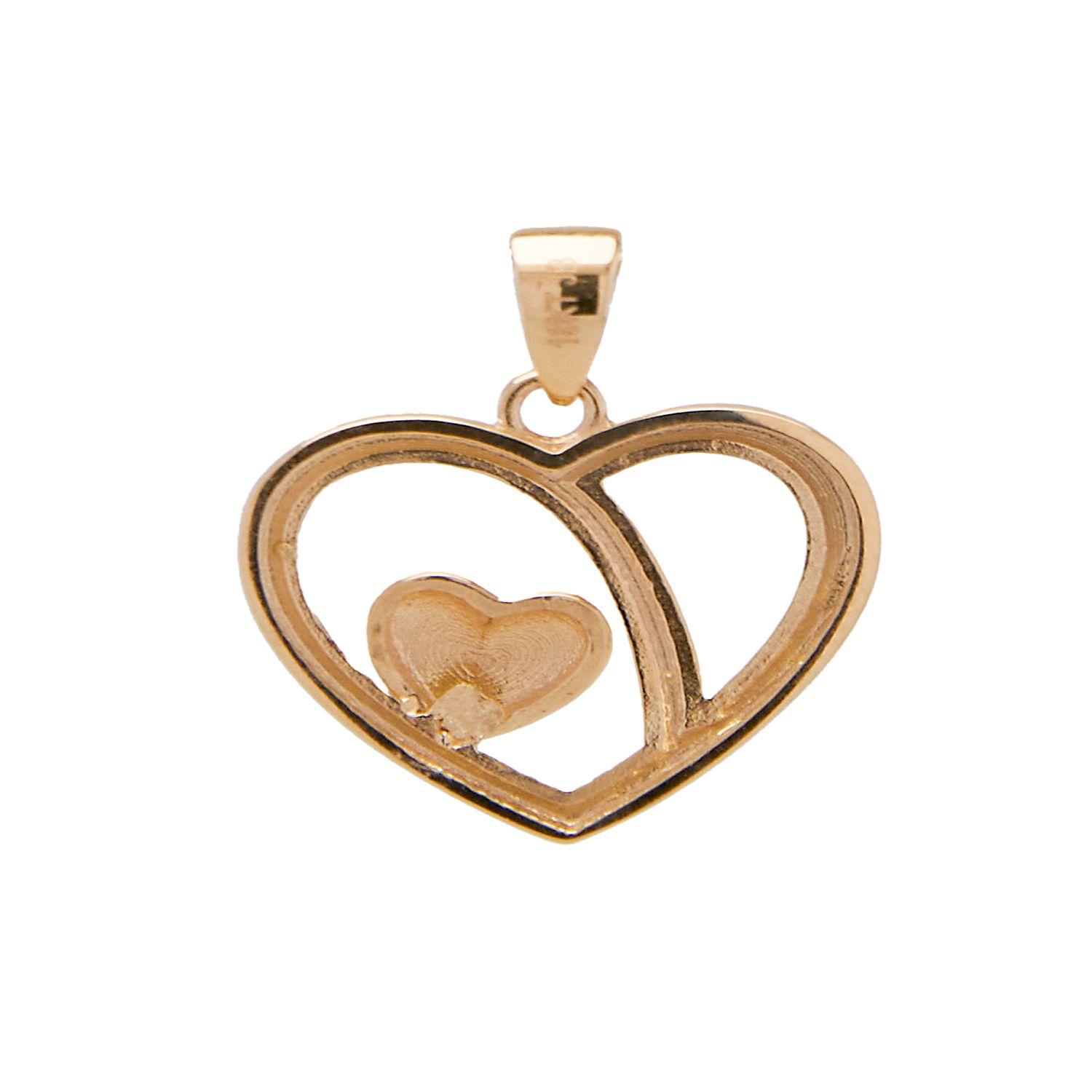 Colgante de Oro 18kt Modelo Corazón Bicolor 1,3-2