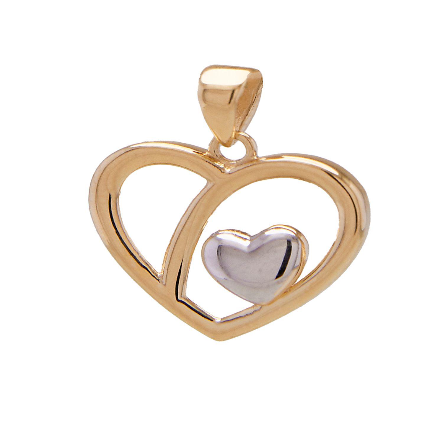 Colgante de Oro 18kt Modelo Corazón Bicolor 1,3-0