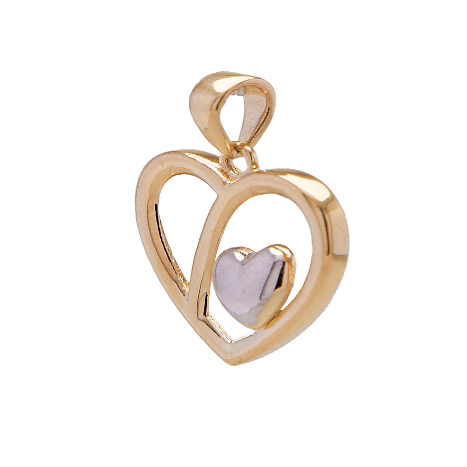 Colgante de Oro 18kt Modelo Corazón Bicolor 1,3-1