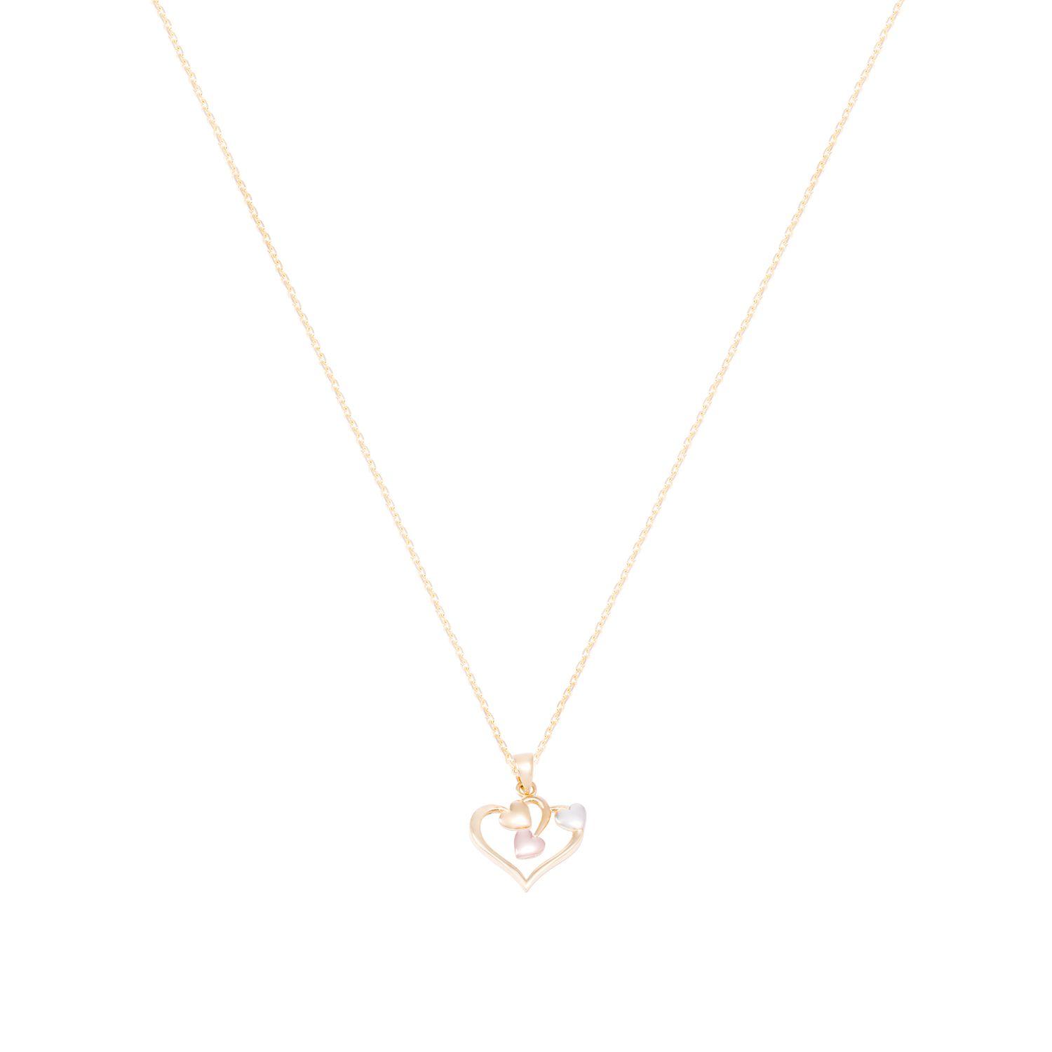 Colgante Oro Bicolor 18kt Cuatro Corazones-2