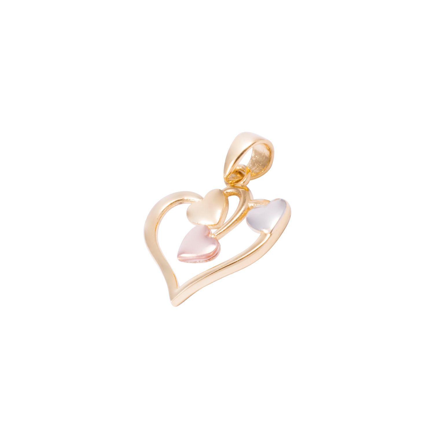 Colgante Oro Bicolor 18kt Cuatro Corazones-0