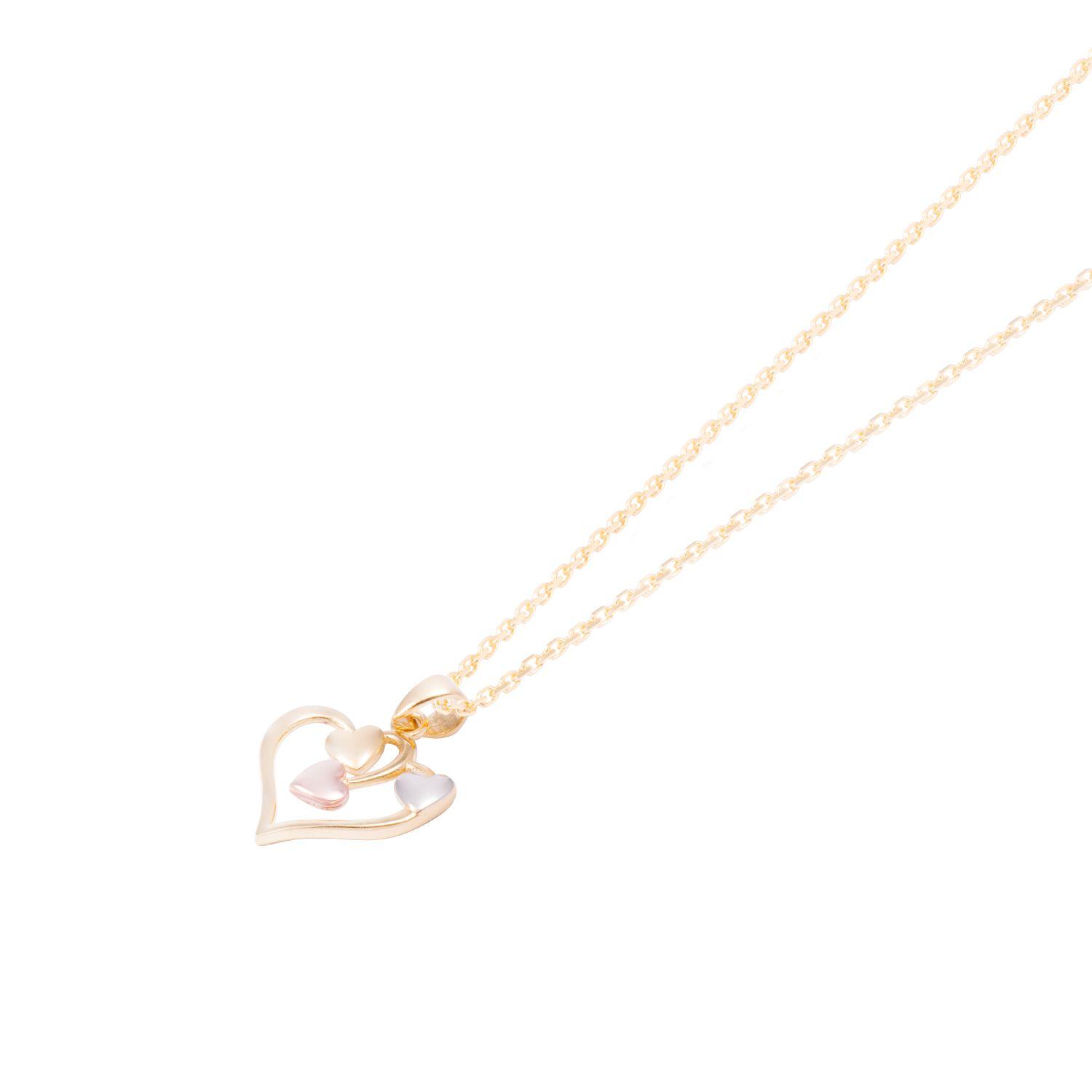 Colgante Oro Bicolor 18kt Cuatro Corazones-1