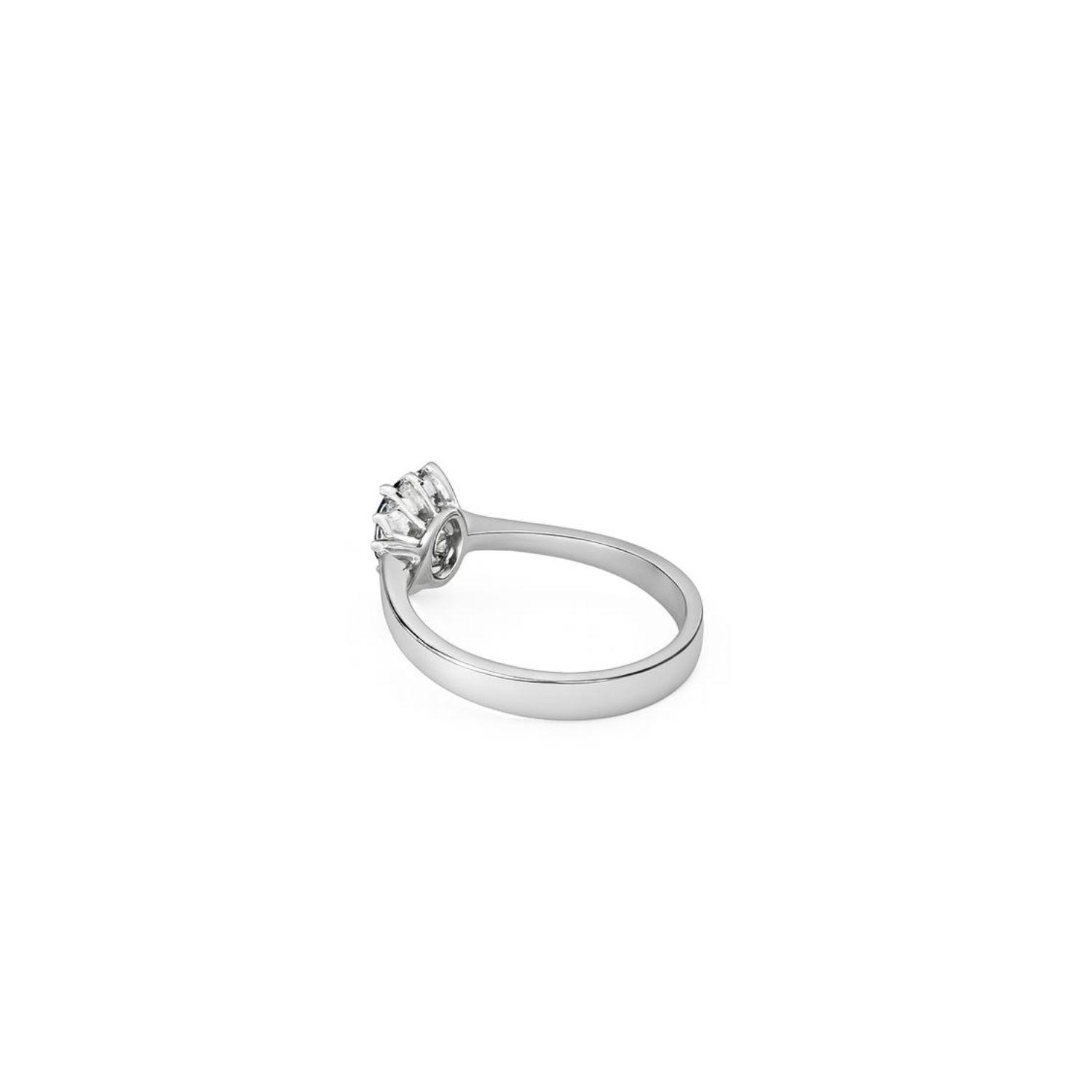 Anillo Oro Blanco 18kt Diamantes 14 Pts Zafiro Central 5MM-2