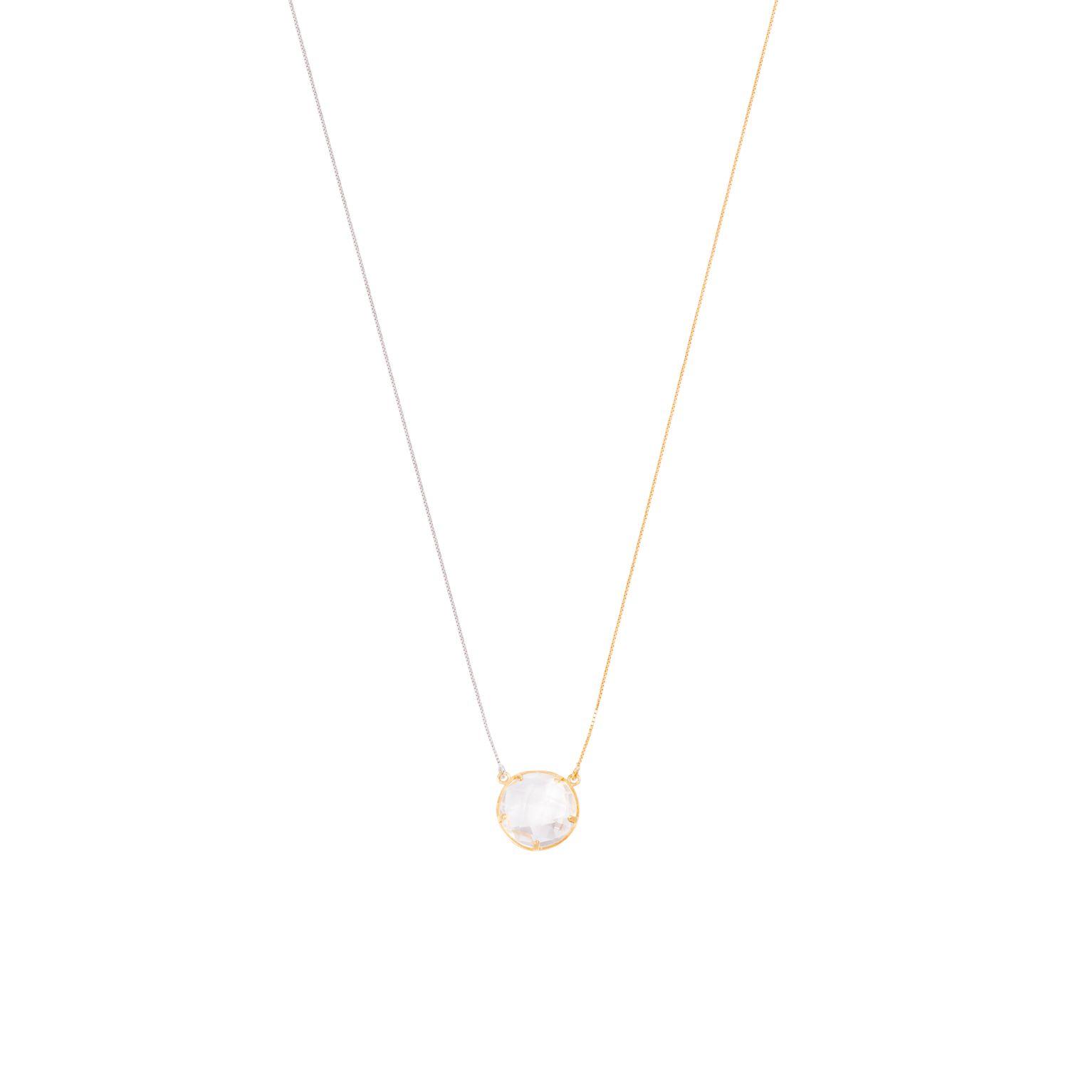 Collar Oro Bicolor 18kt Circonita Circular-2