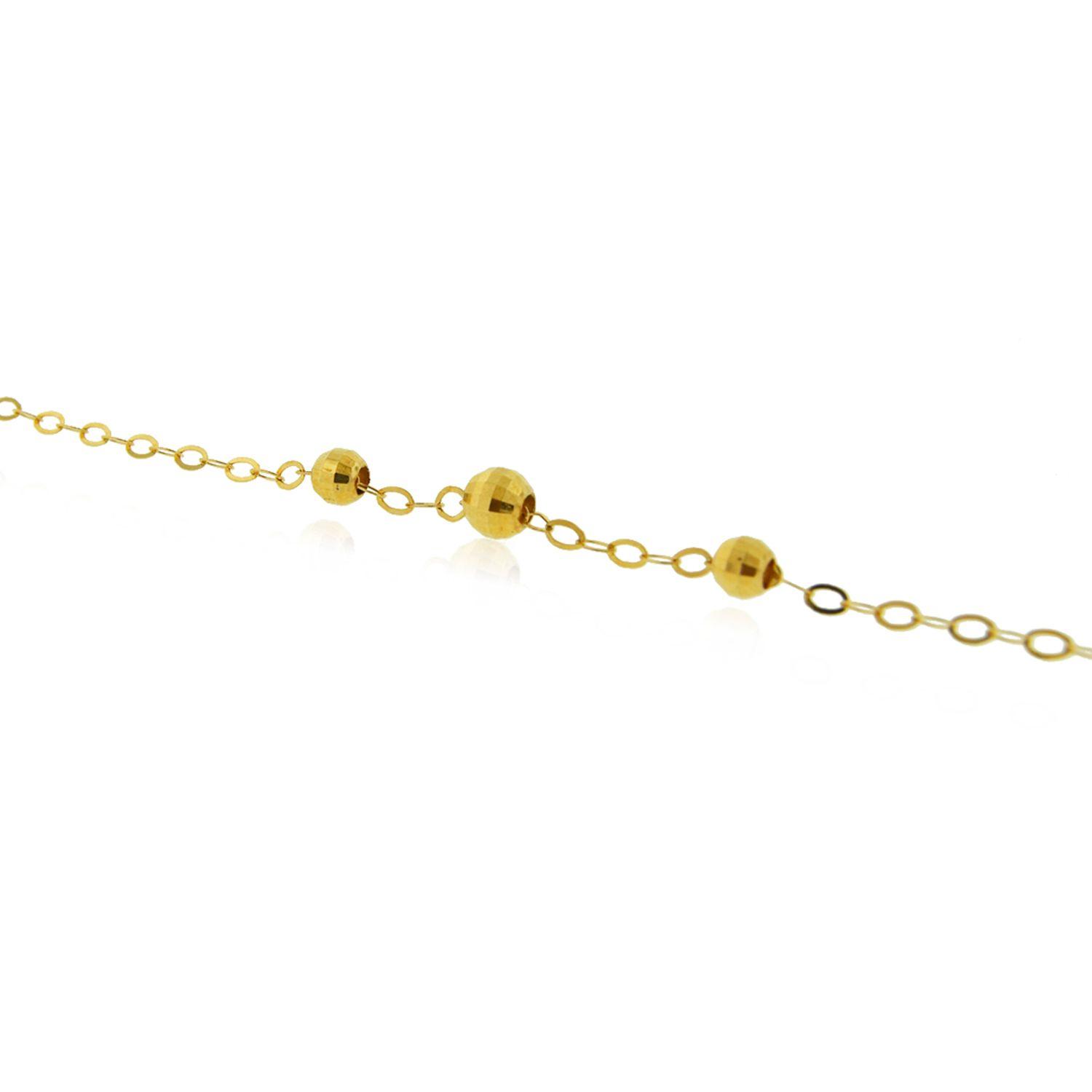 Pulsera de Oro 18kt Tres Esferas Pequeñas-3