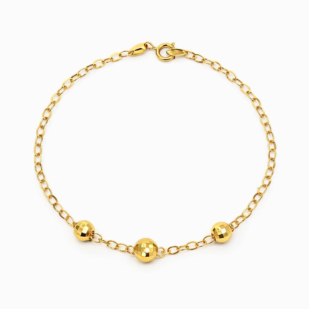 Pulsera de Oro 18kt Tres Esferas Pequeñas-0