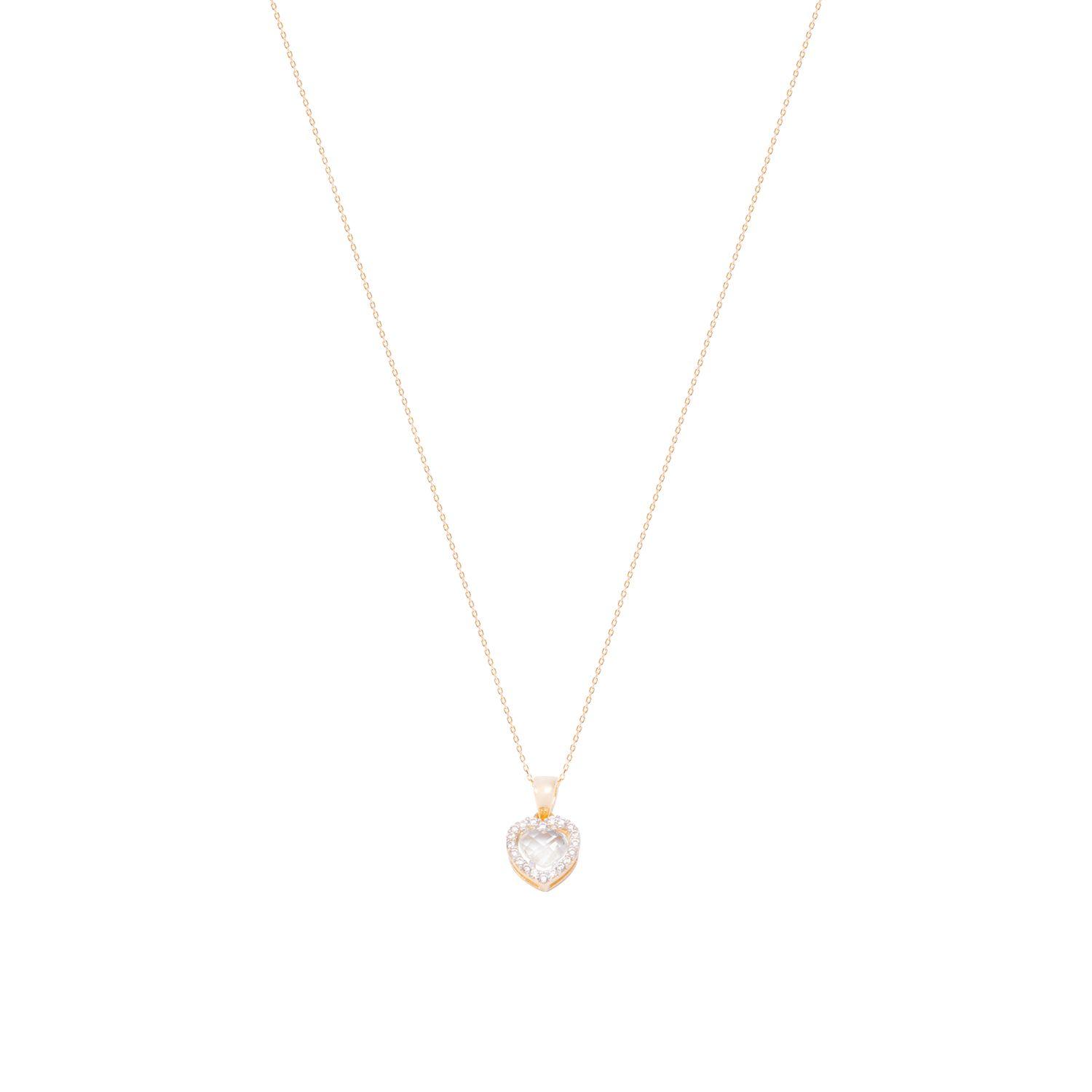 Colgante Oro Amarillo 18kt Corazón adornado con Circonitas-2