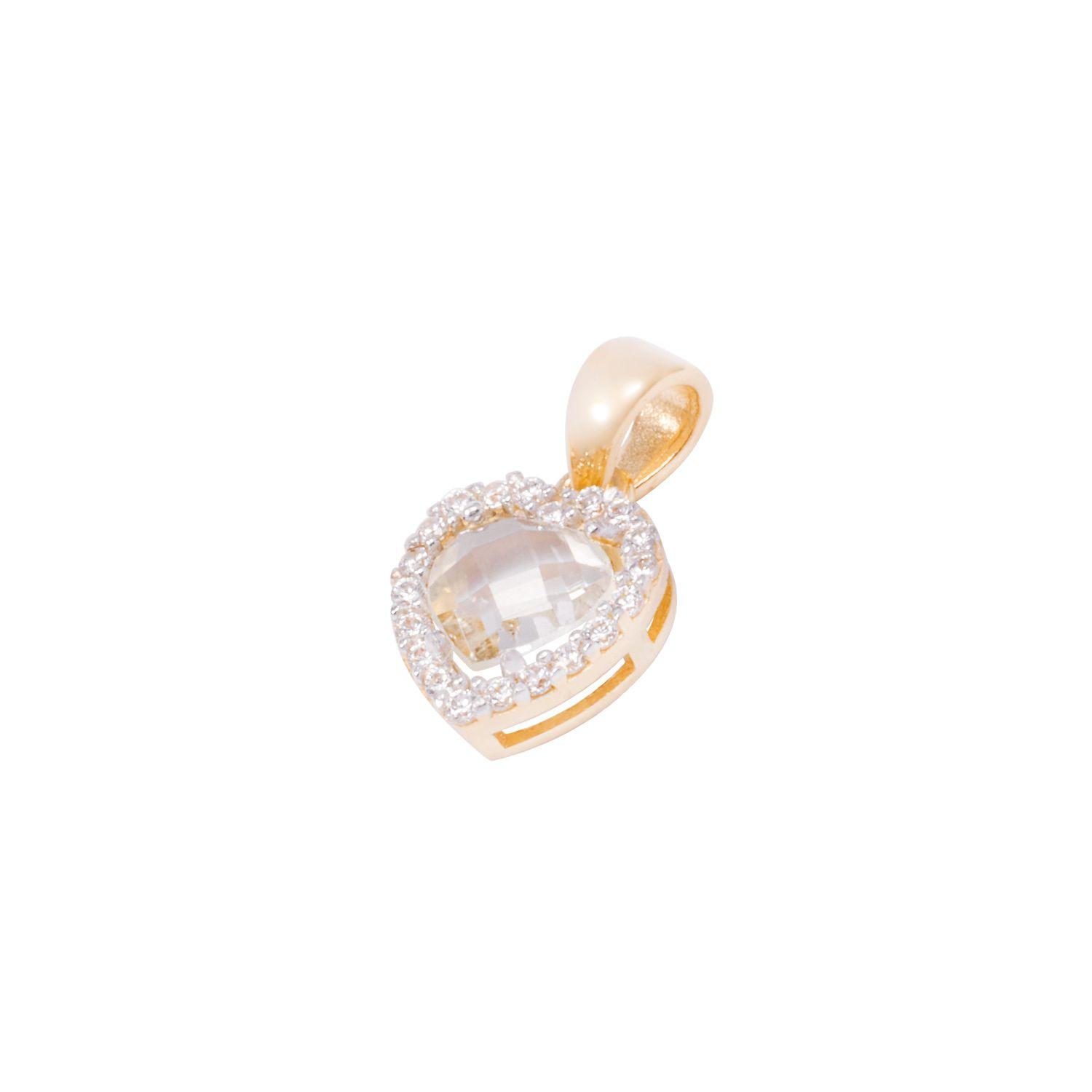 Colgante Oro Amarillo 18kt Corazón adornado con Circonitas-0