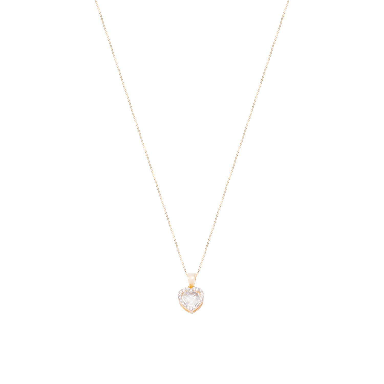 Colgante Oro Amarillo 18kt Corazón adornado con Circonitas-2