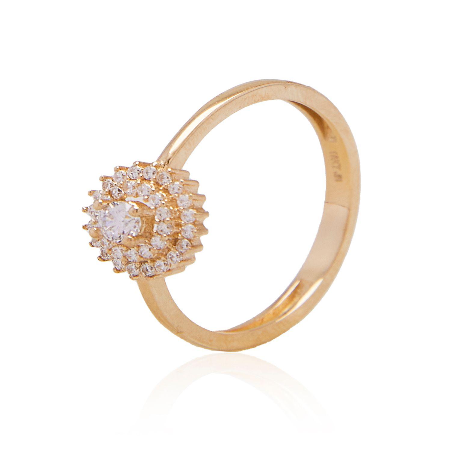 Anillo de oro 18kt Circón  puntas-1