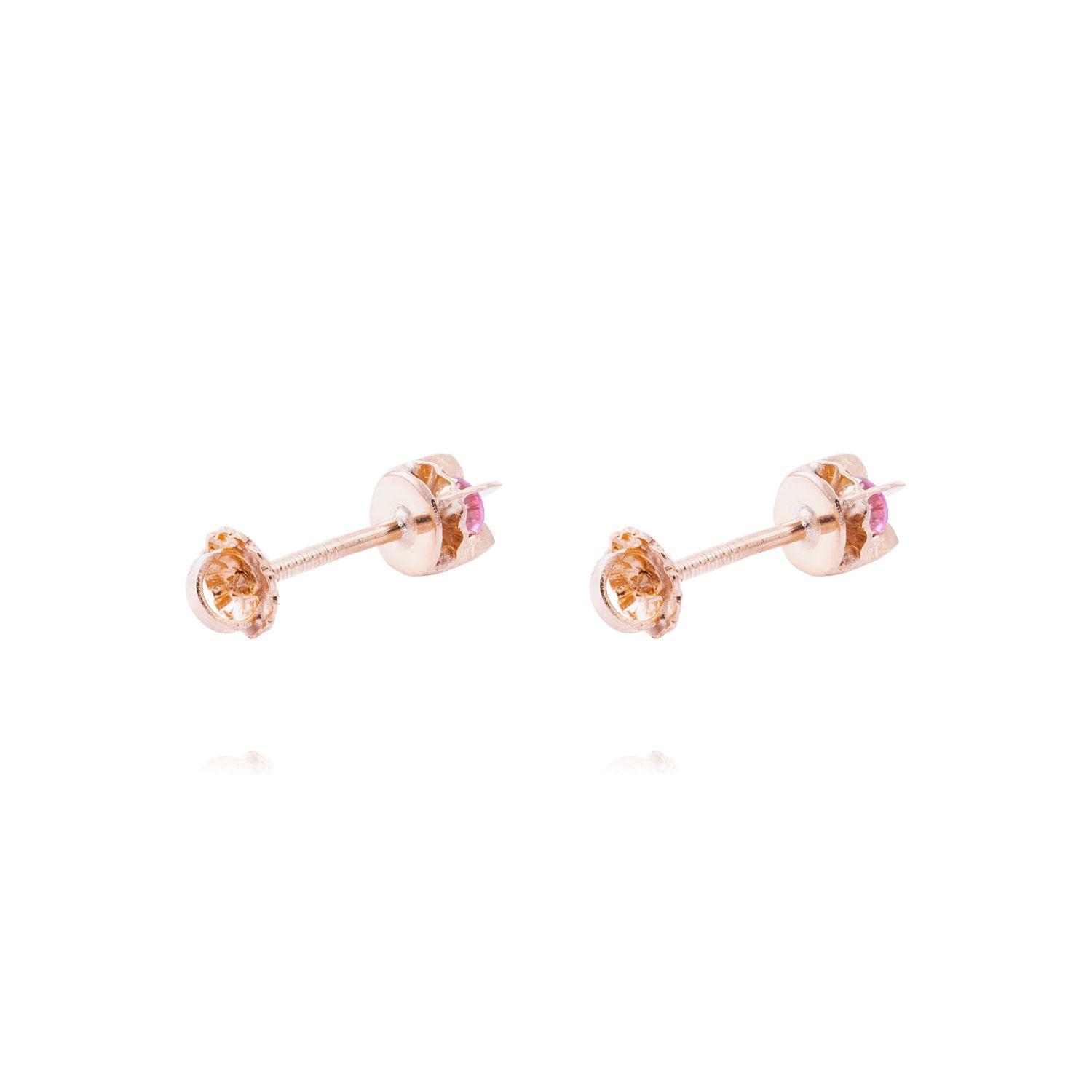 Aros Oro Miel 18kt  Rosa de Francia 3mm-2