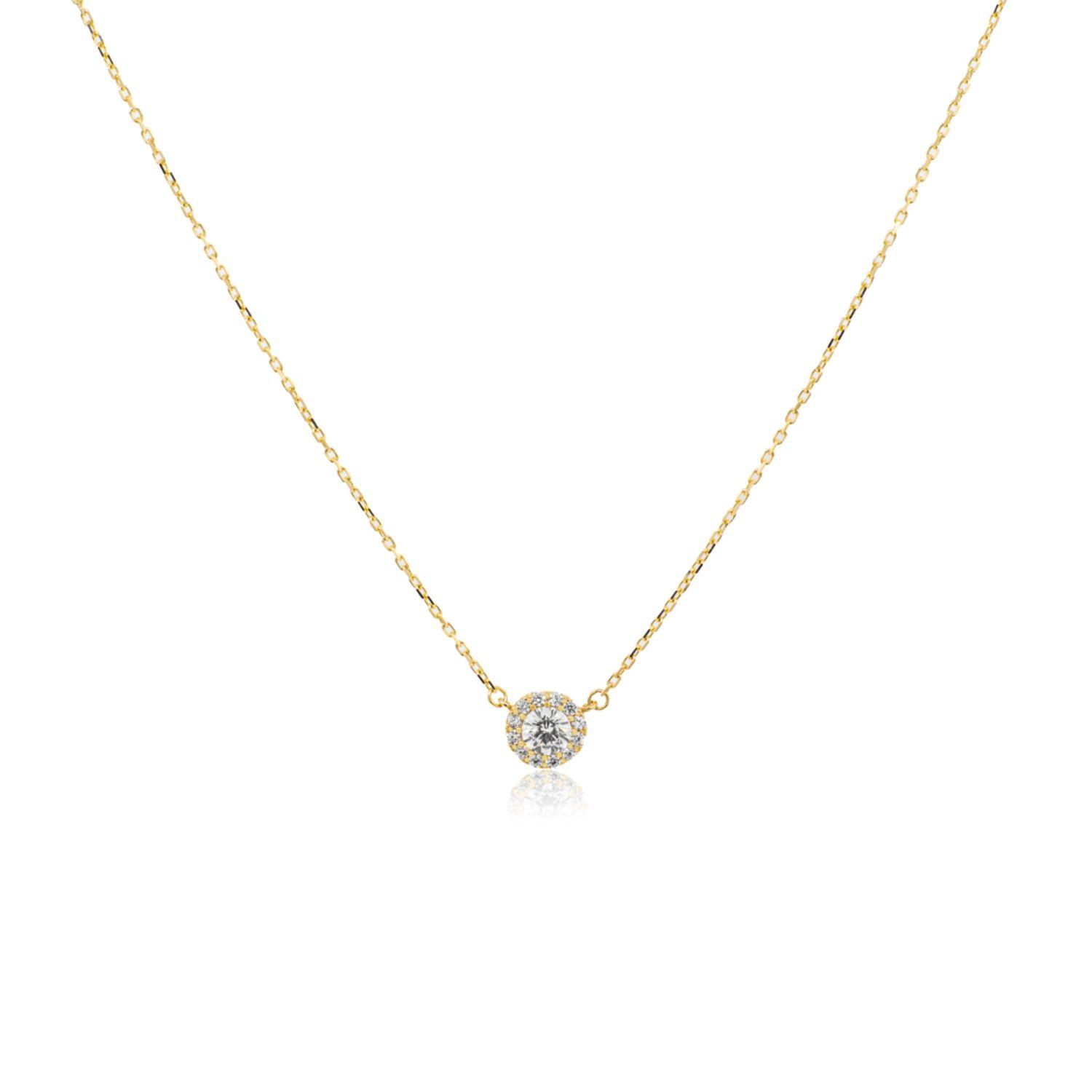 Collar de Oro 18kt Punto de Luz en Riel-0