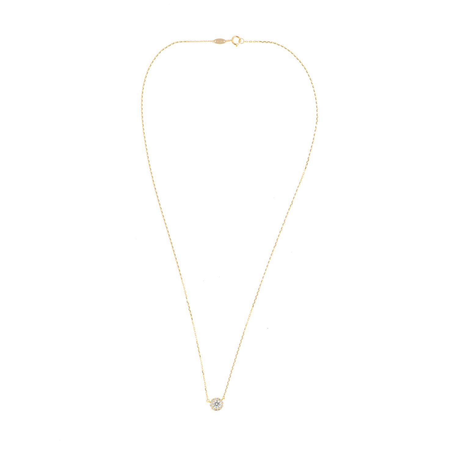 Collar de Oro 18kt Punto de Luz en Riel-1