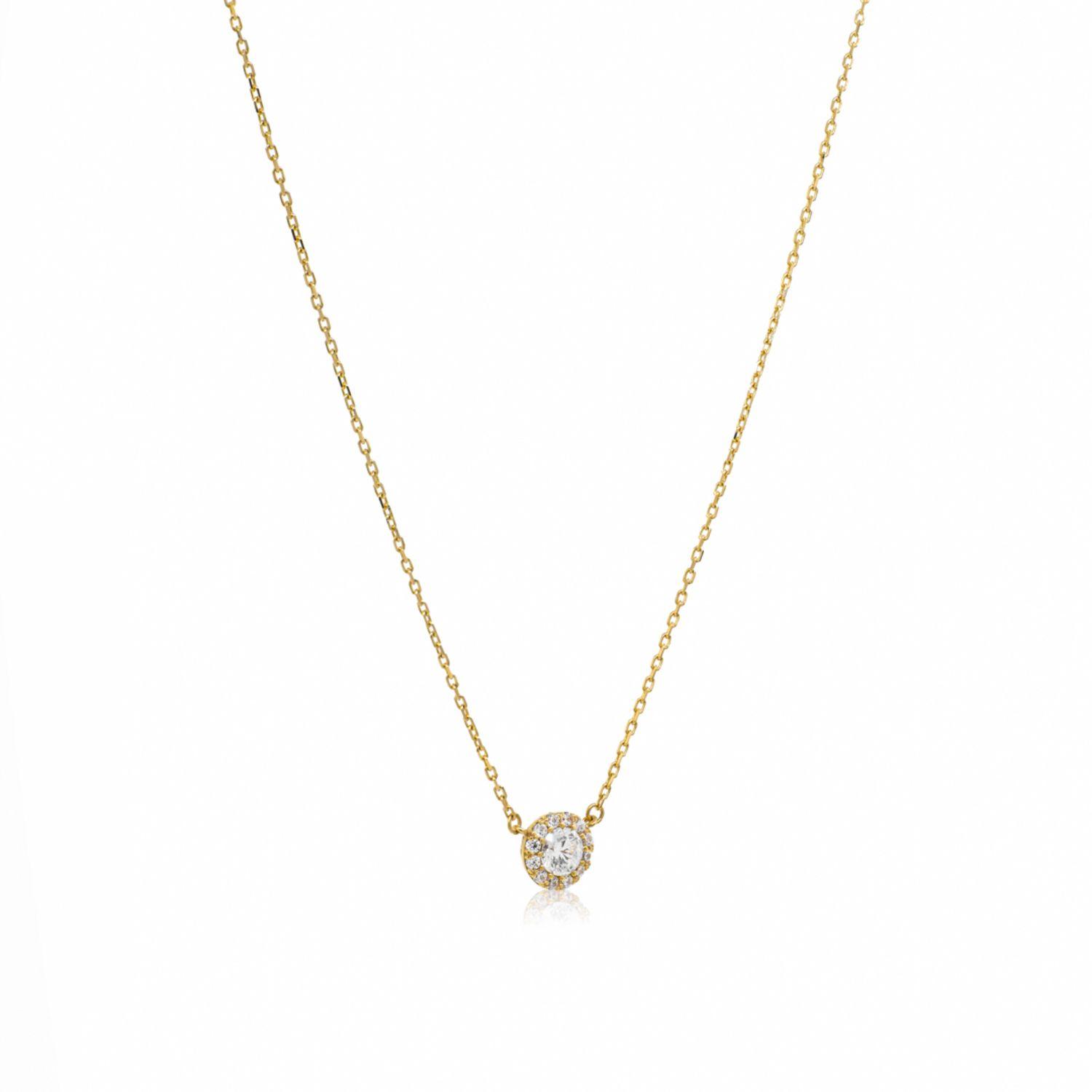 Collar de Oro 18kt Punto de Luz en Riel-2