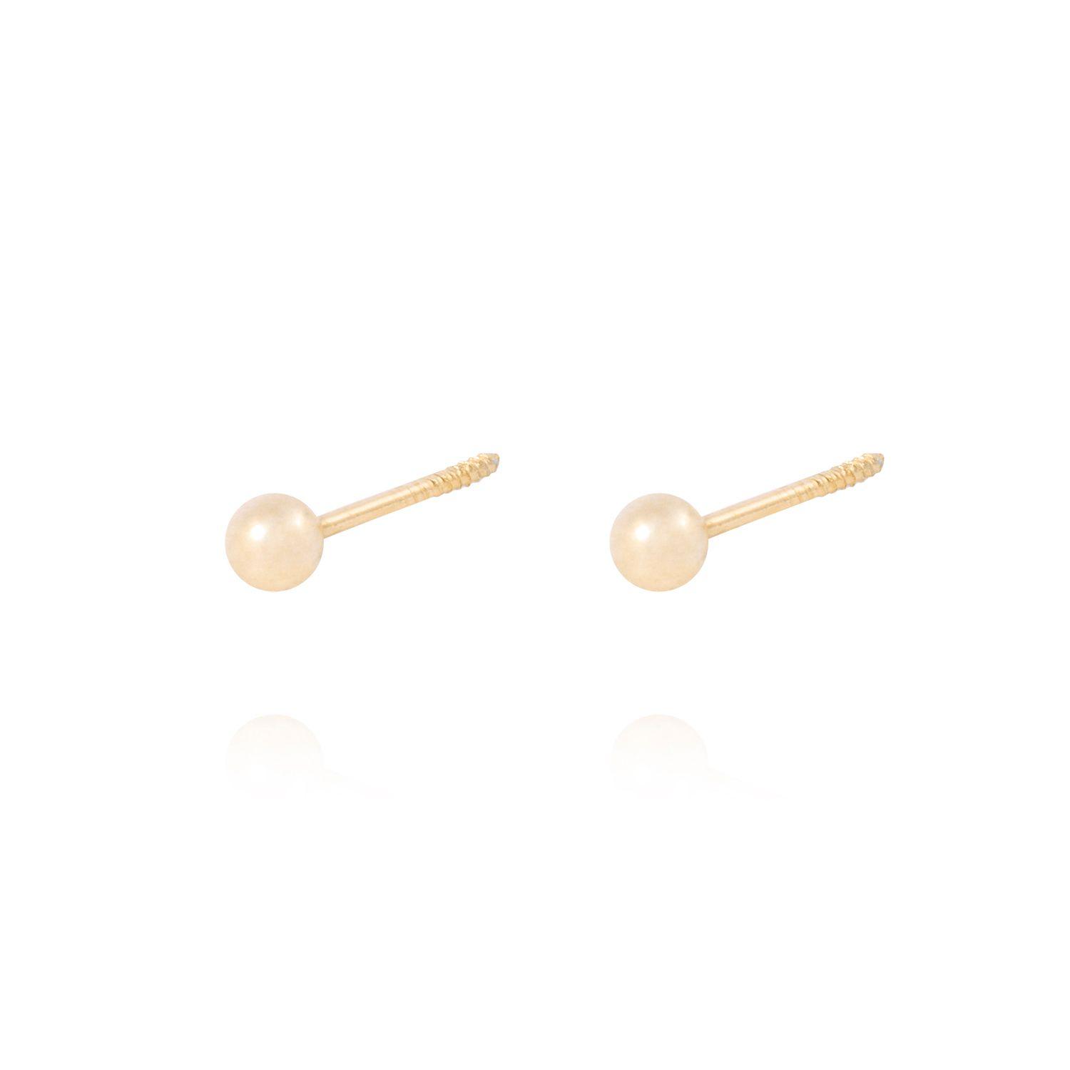 Aros de Oro 9kt Bolita Solida 3mm-1