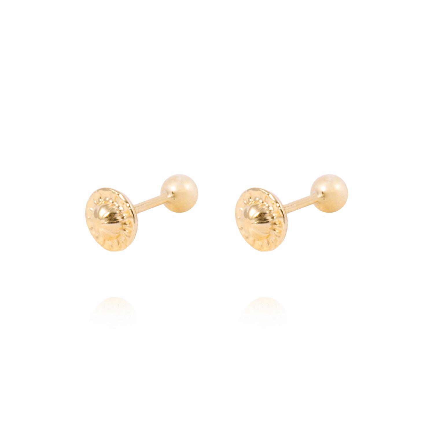 Aros de Oro 9kt Bolita Solida 3mm-2