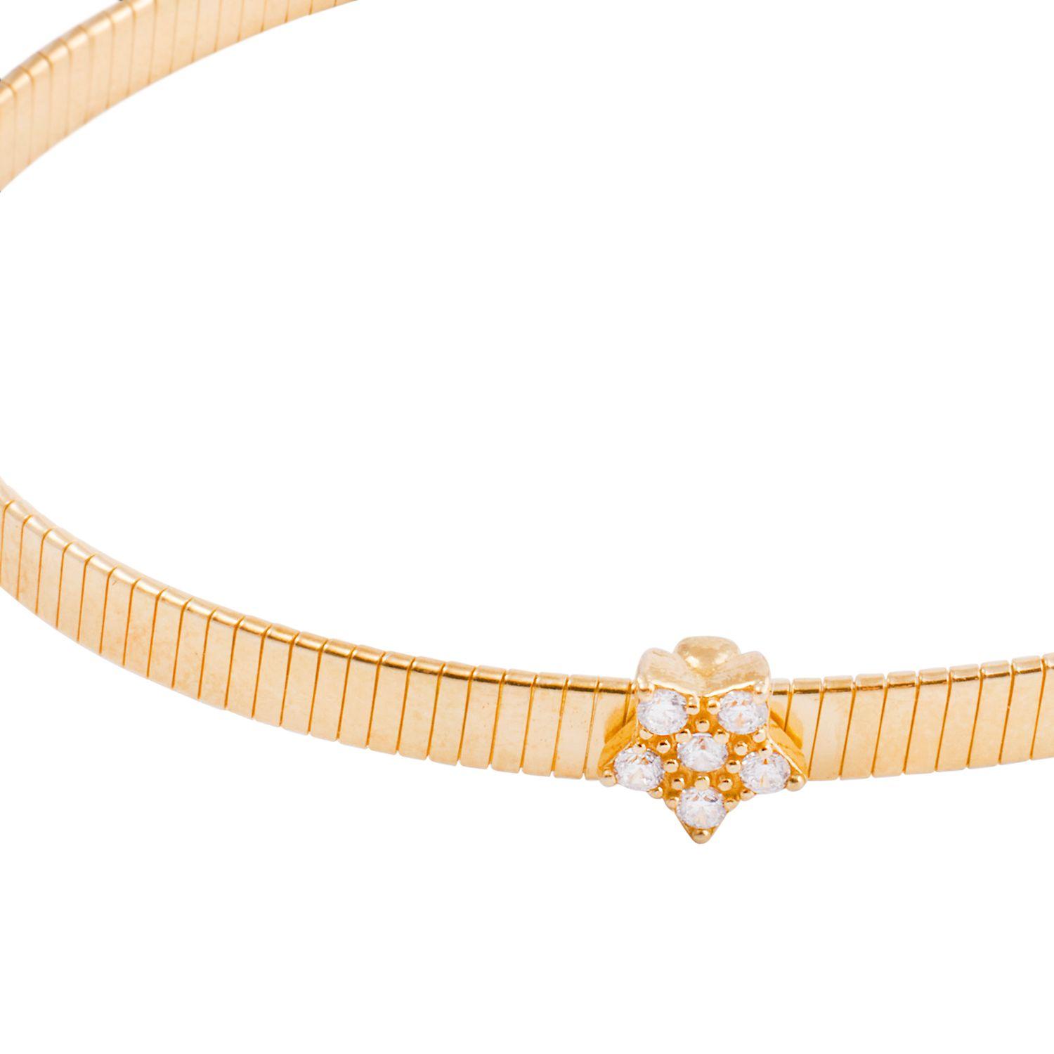 Pulsera de Plata Esterlina 925 Esclava estrella revestido en Oro 14kt-1