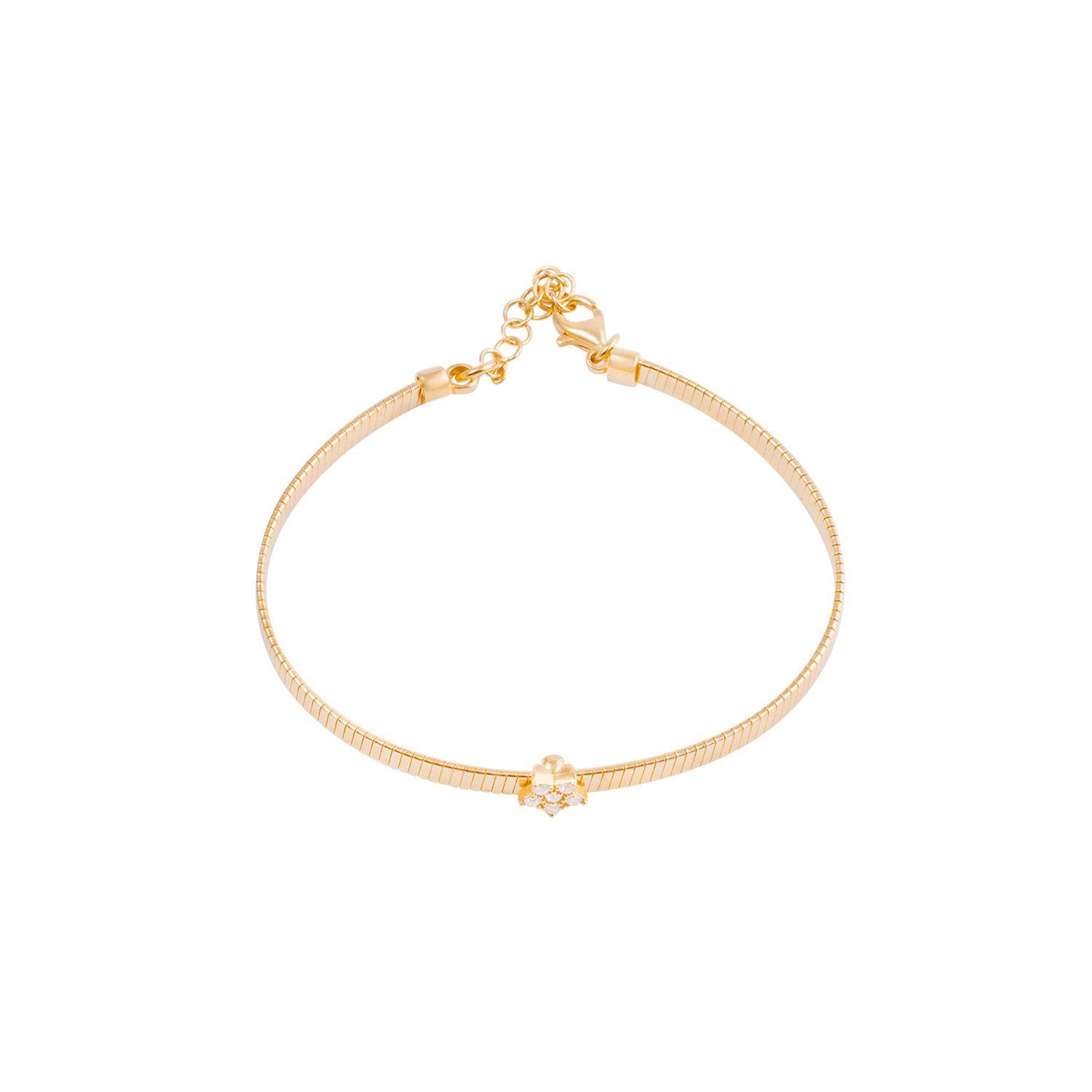Pulsera de Plata Esterlina 925 Esclava estrella revestido en Oro 14kt-2
