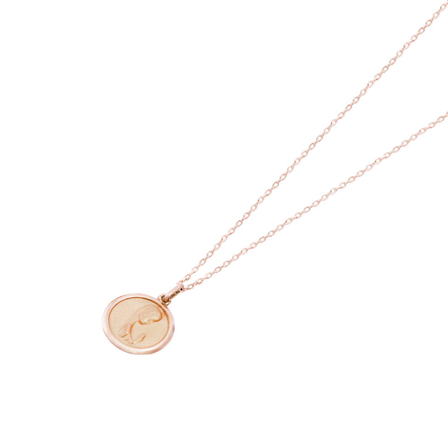 Colgante Virgen Niña Oro Miel 18kt-2
