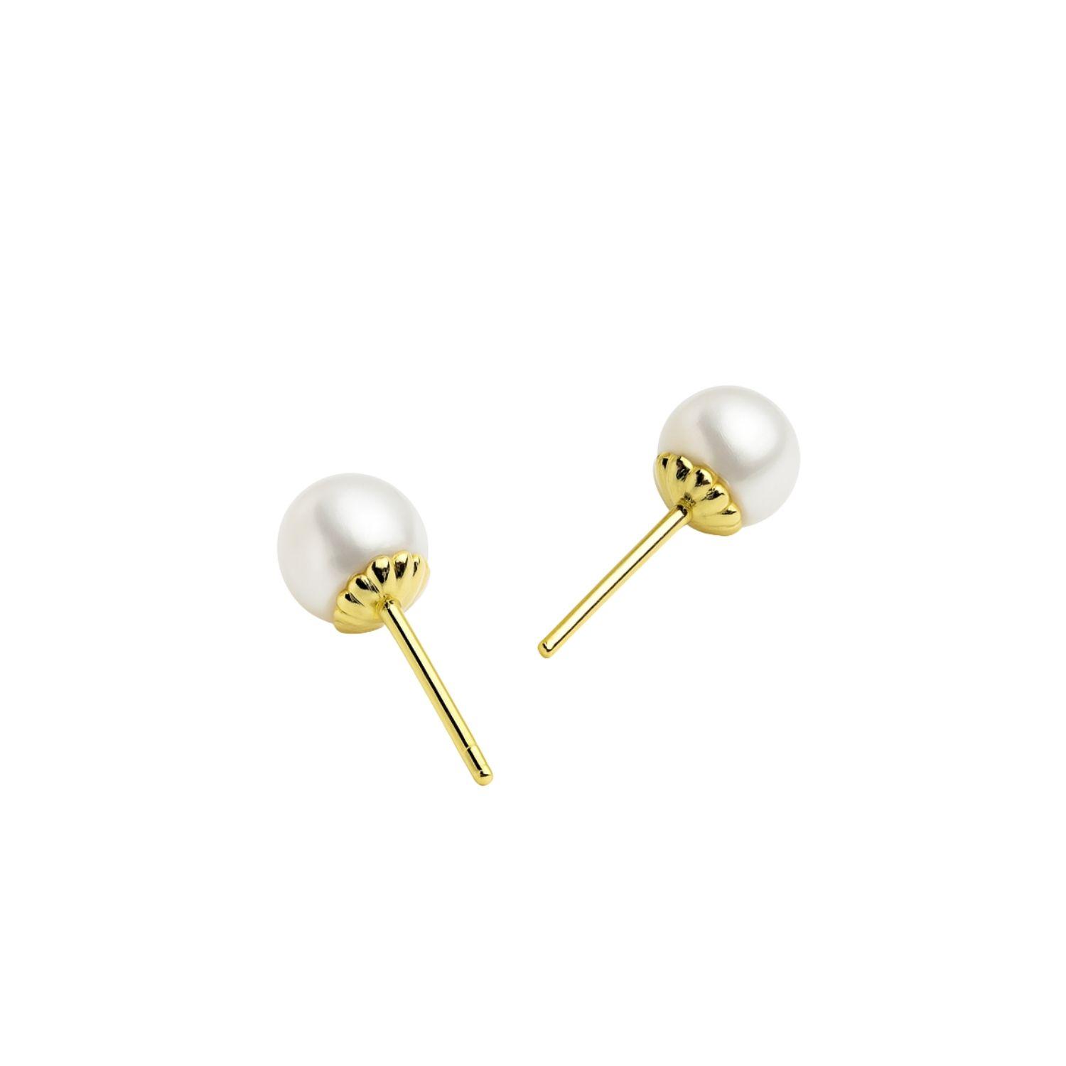 Aros de Oro 18kt Perla Cultivada de 5.0mm a 5.5mm-1