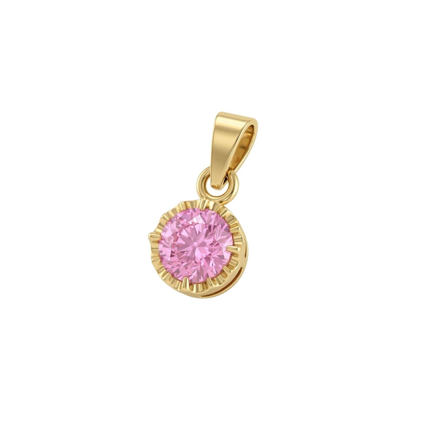 Colgante Oro Miel 18kt Sol con Garras de Rosa de Francia 5mm-0