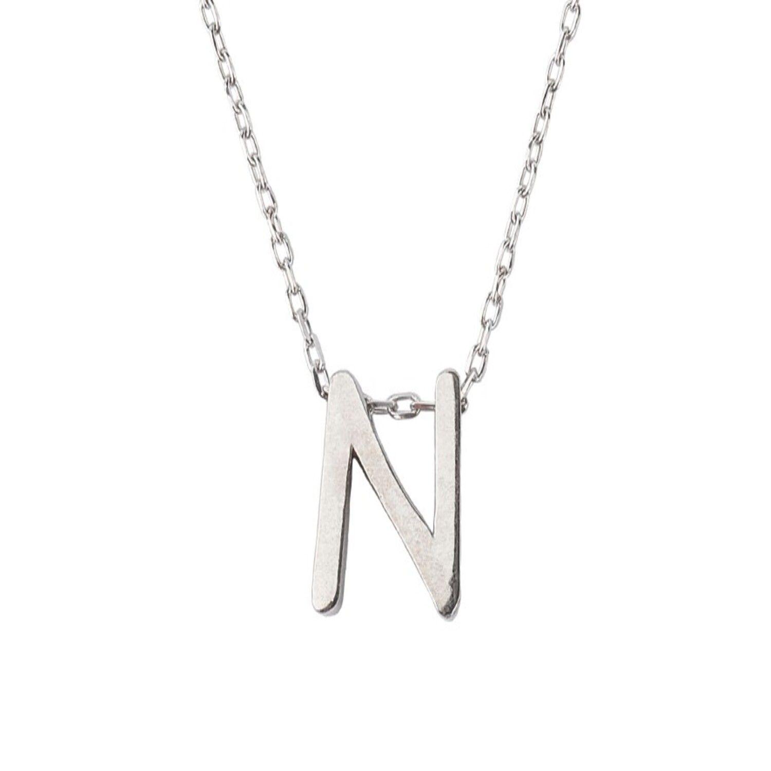 Collar de Plata Esterlina 925 Letra N-2