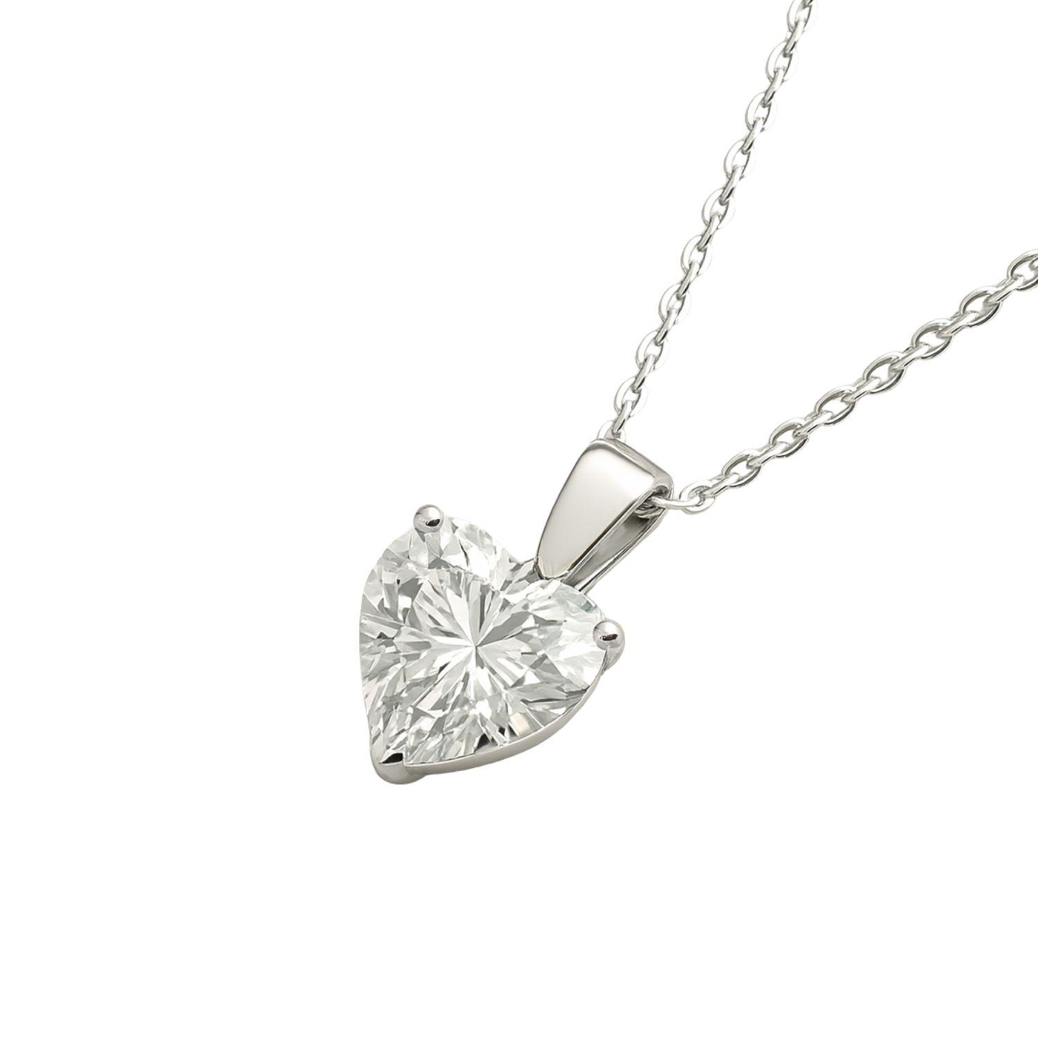 Collar de Plata Esterlina 925 Corazón Circonita-2