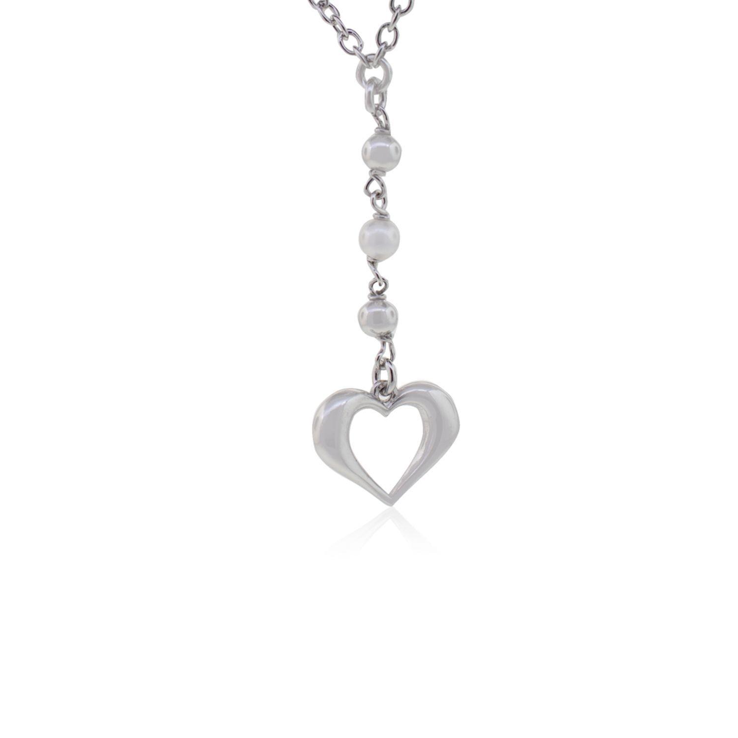 Collar de Plata Esterlina 925 Corazon Perla-1