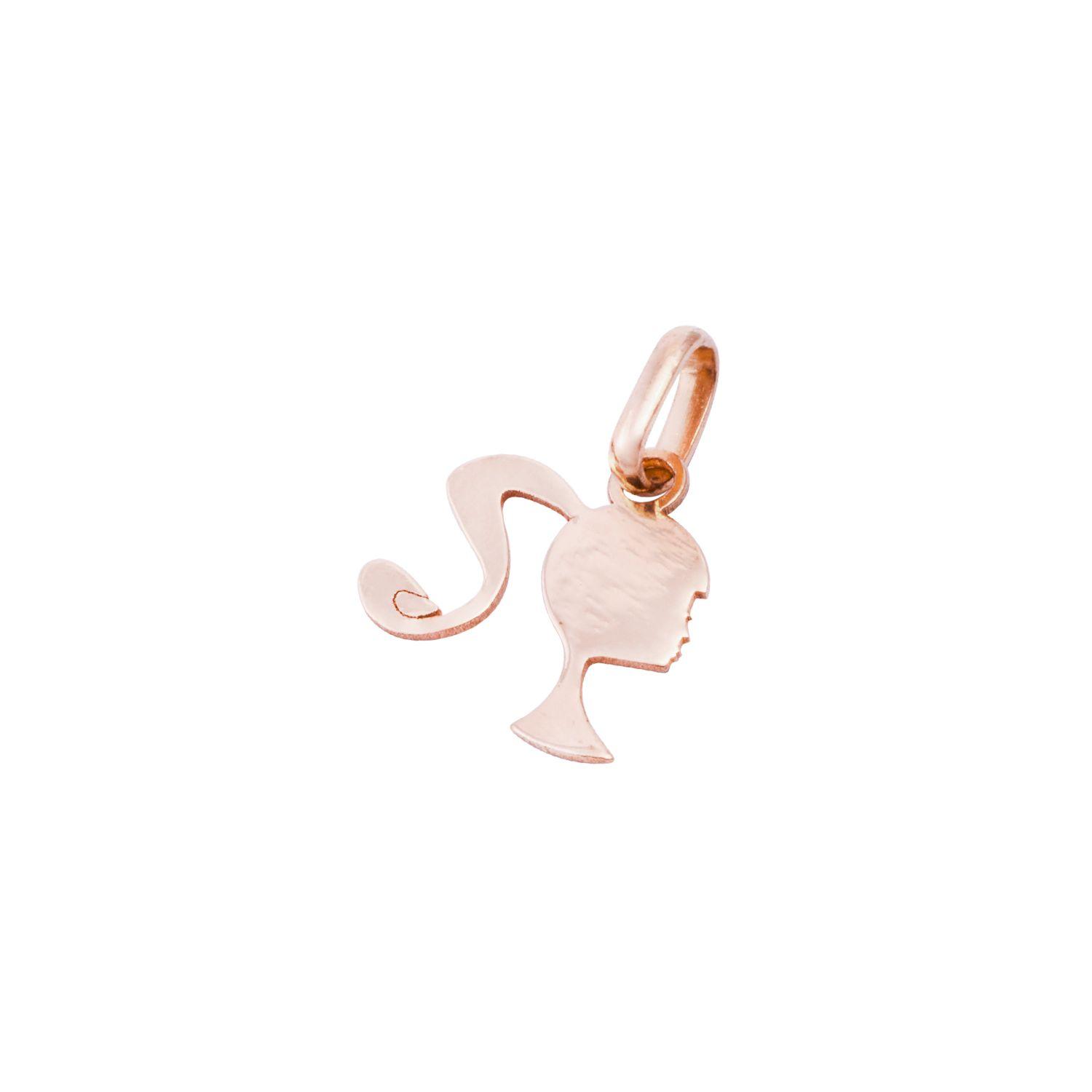 Colgante Oro Miel 18kt  Perfil Niña-1