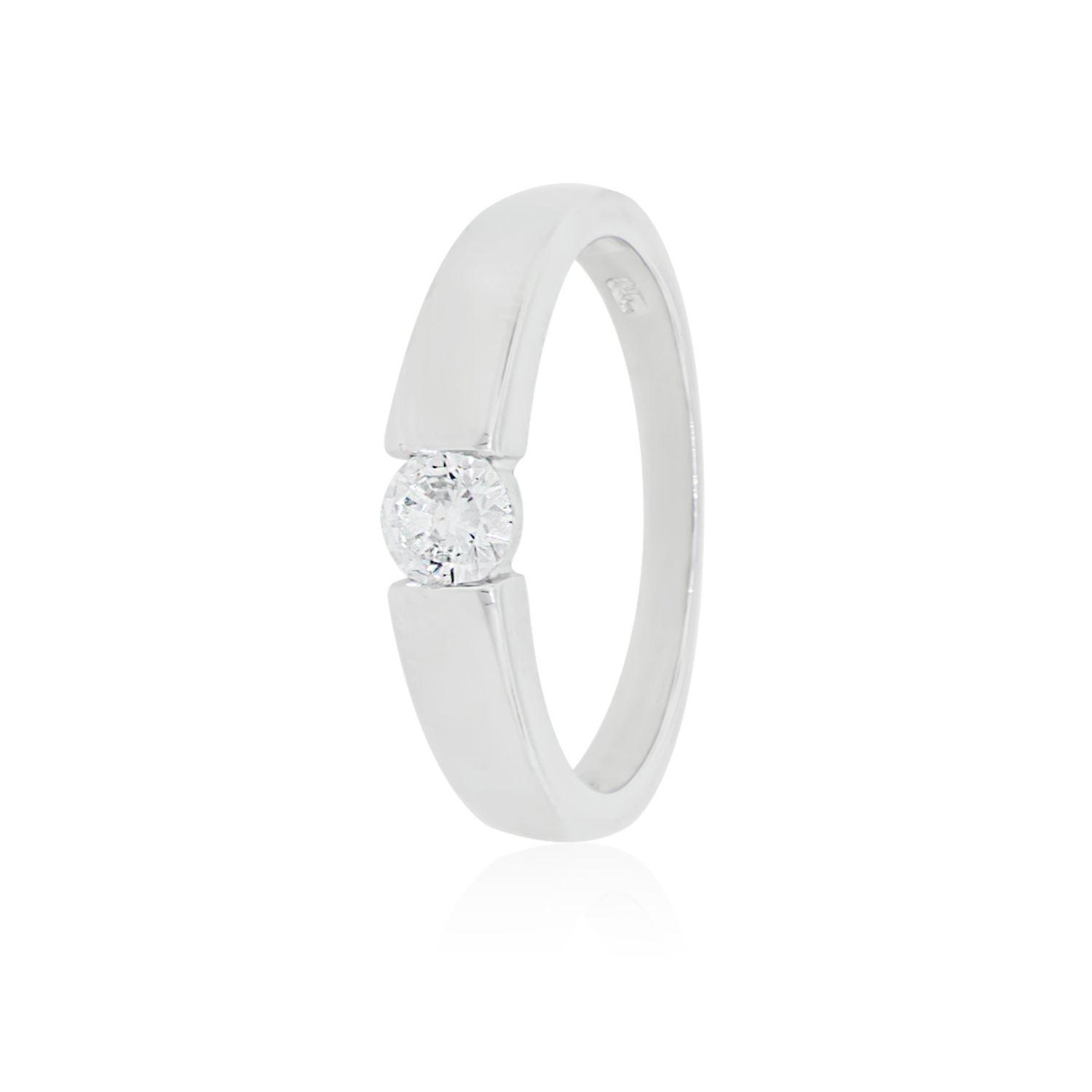 Anillo de Plata Esterlina 925 Solitario Union Circon-0