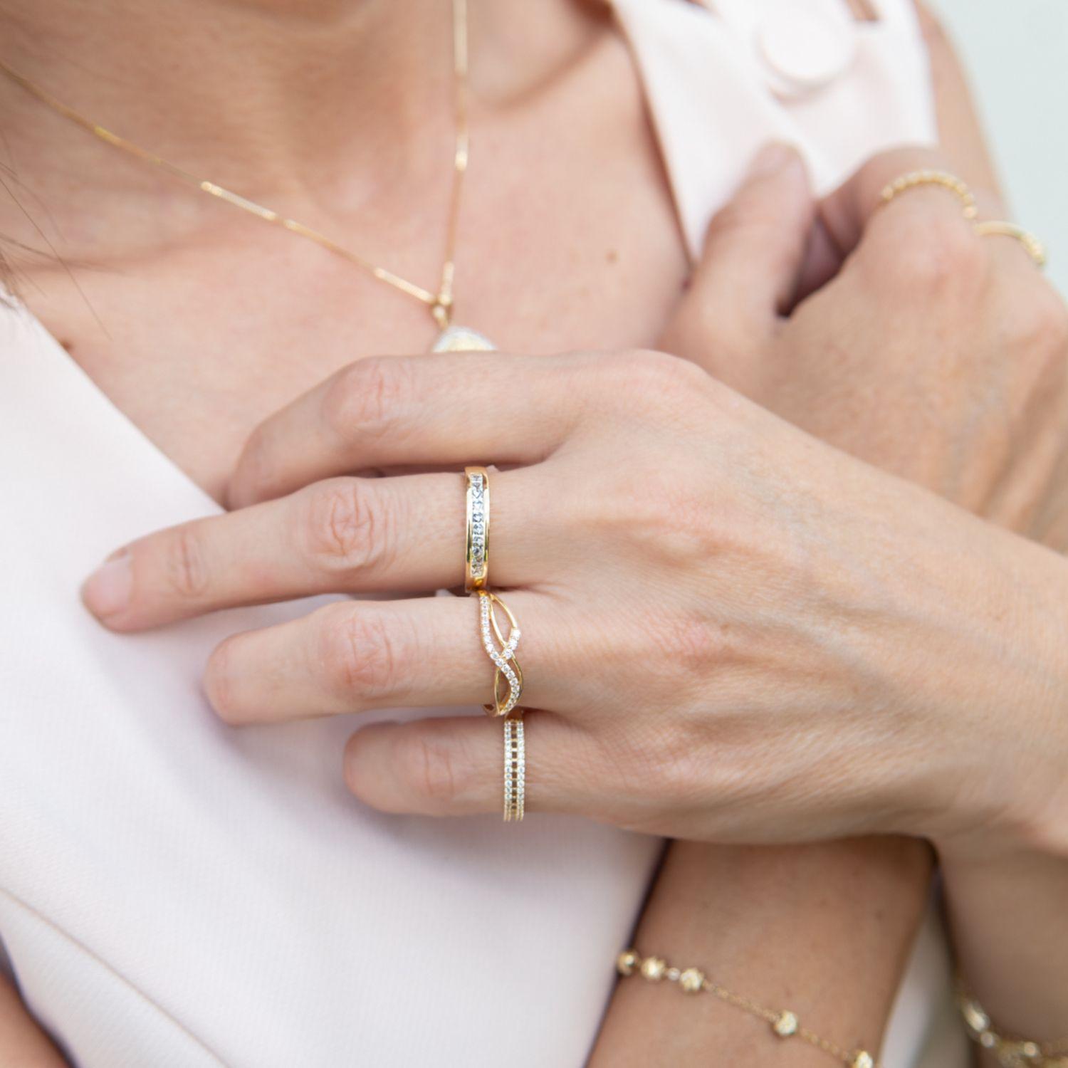 Anillo Compromiso de Oro 18Kt Infinito Trenzado 1047-5
