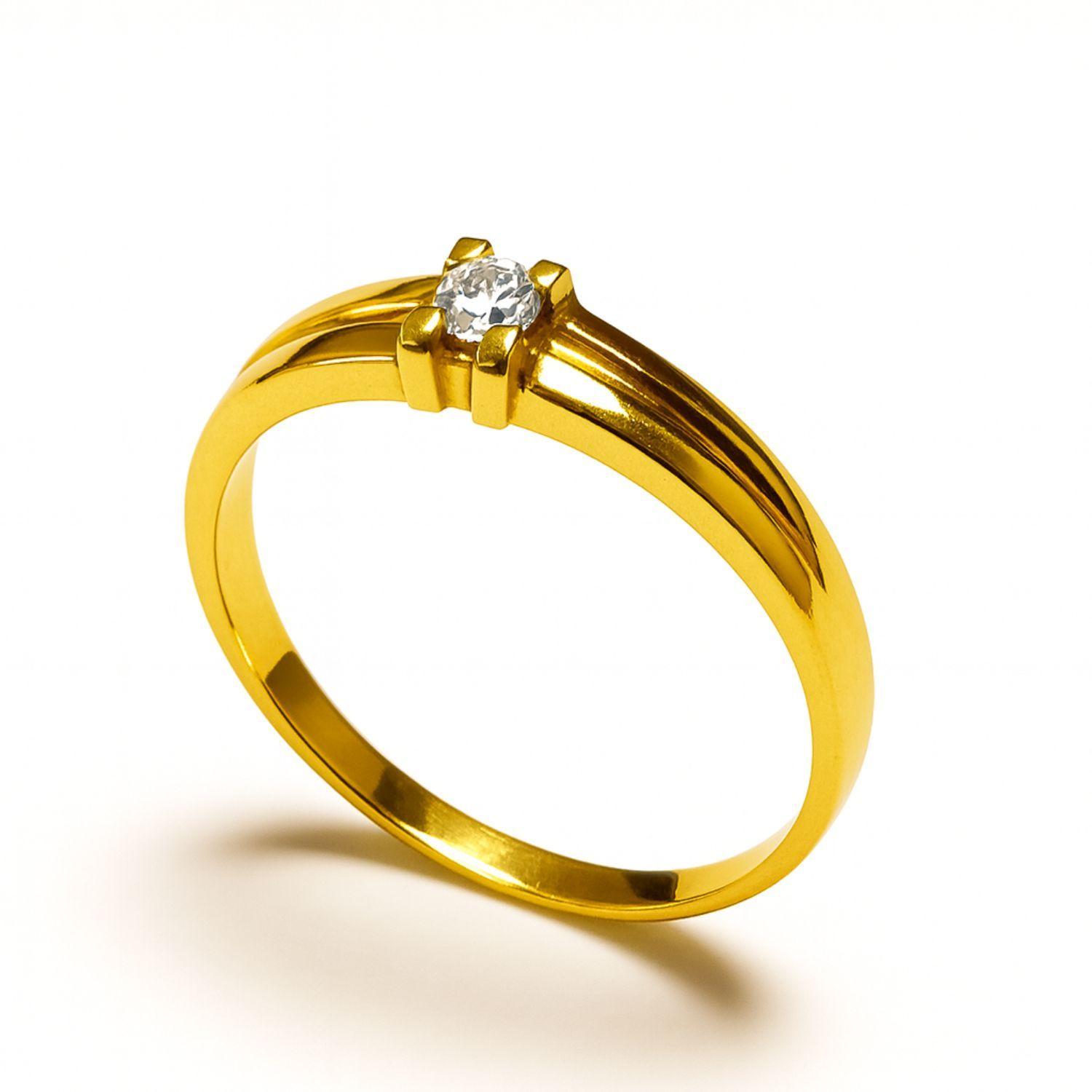 Anillo Oro Amarillo 18Kt Solitario Cuatro Grifas-2