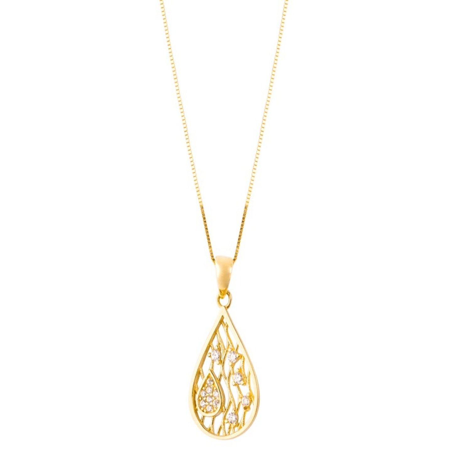 Colgante de Oro 18kt Gota Calada-2