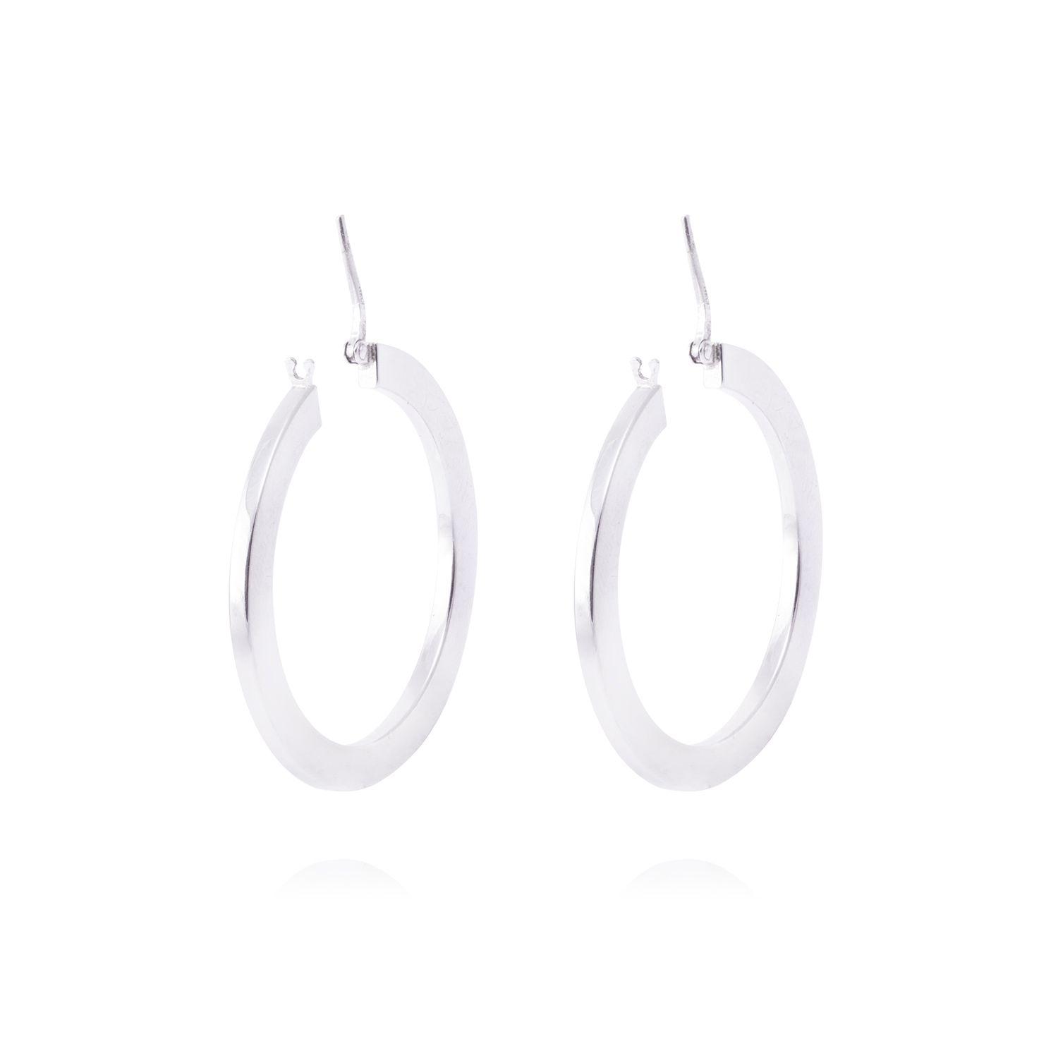 Aros de Plata Esterlina 925 Argollas Planas-0